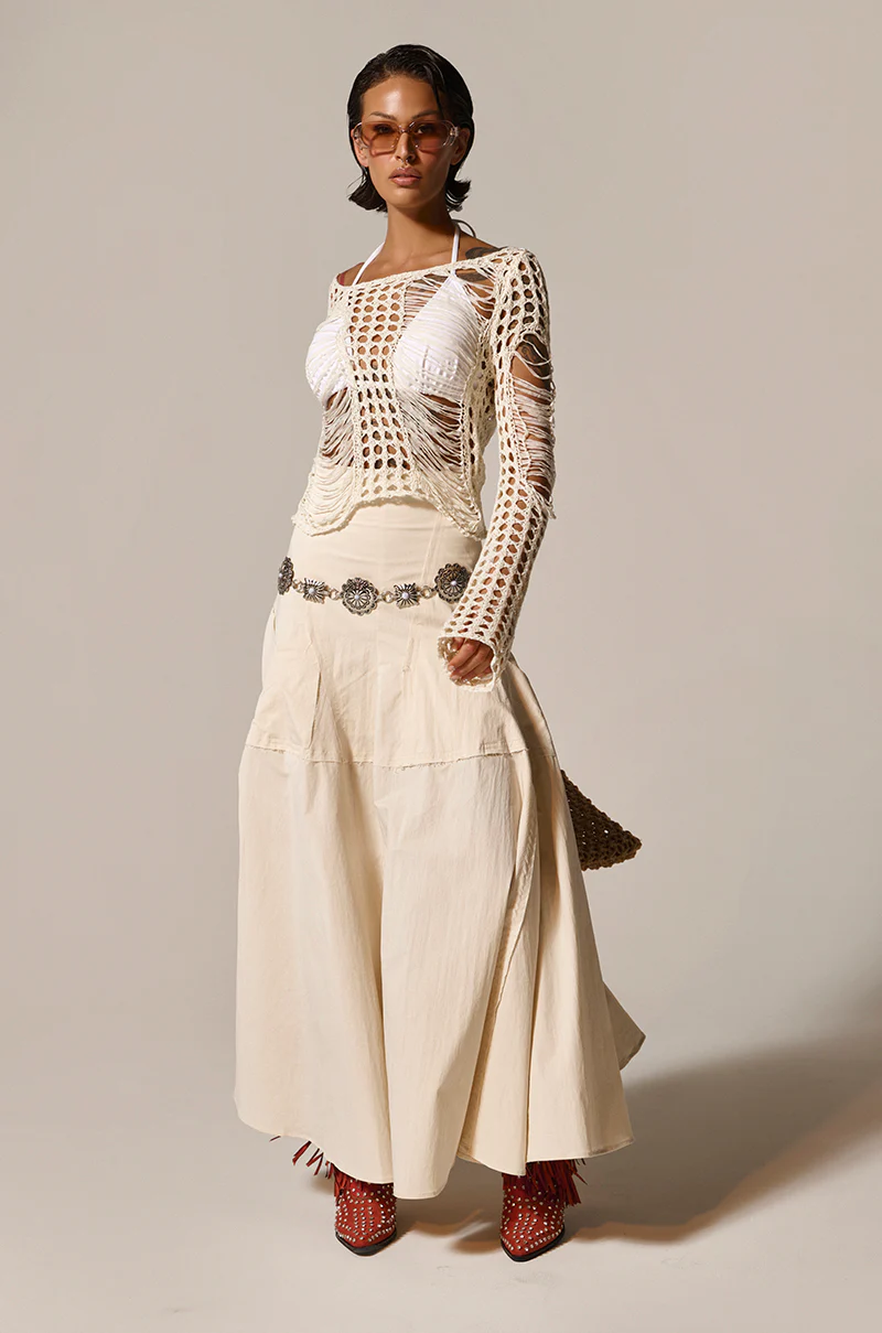 CLAIRE EXPOSED SEAMS MIDI SKIRT - Image 10