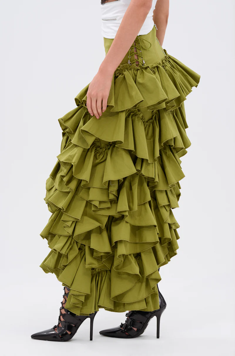CLAIRE HIGH LOW RUFFLE SKIRT - Image 3