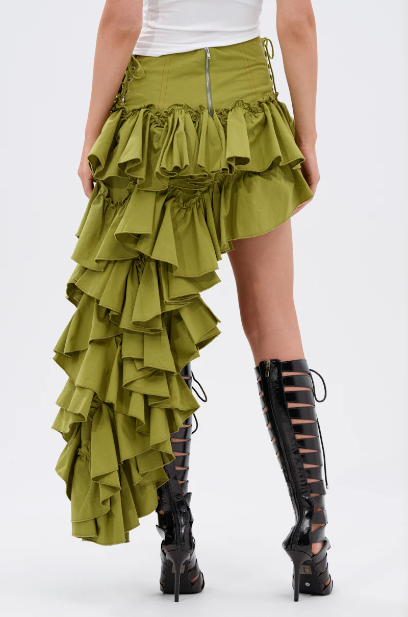 CLAIRE HIGH LOW RUFFLE SKIRT - Image 5