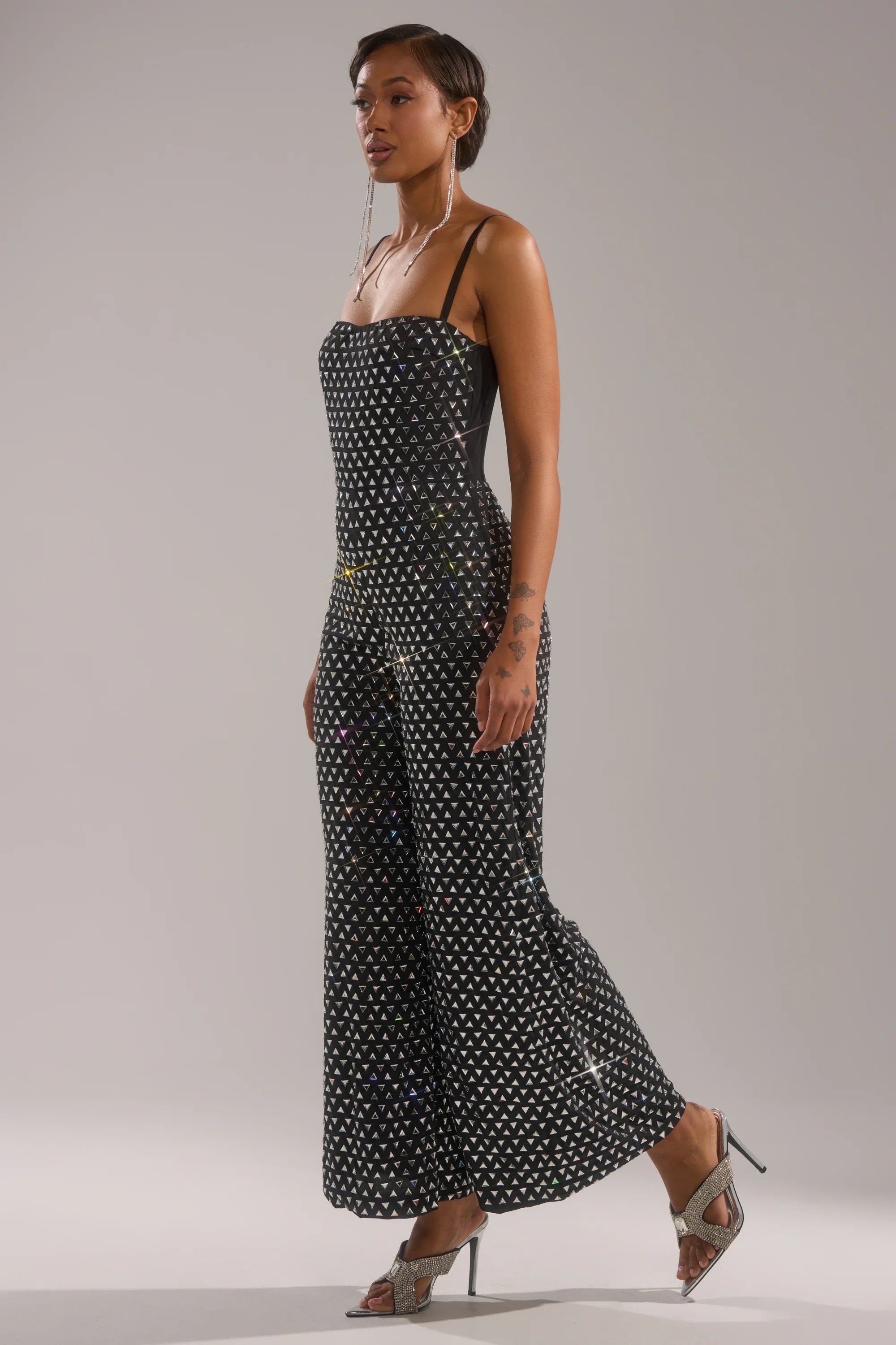 CLARA RHINESTONE WIDE LEG JUMPSUIT - Image 3