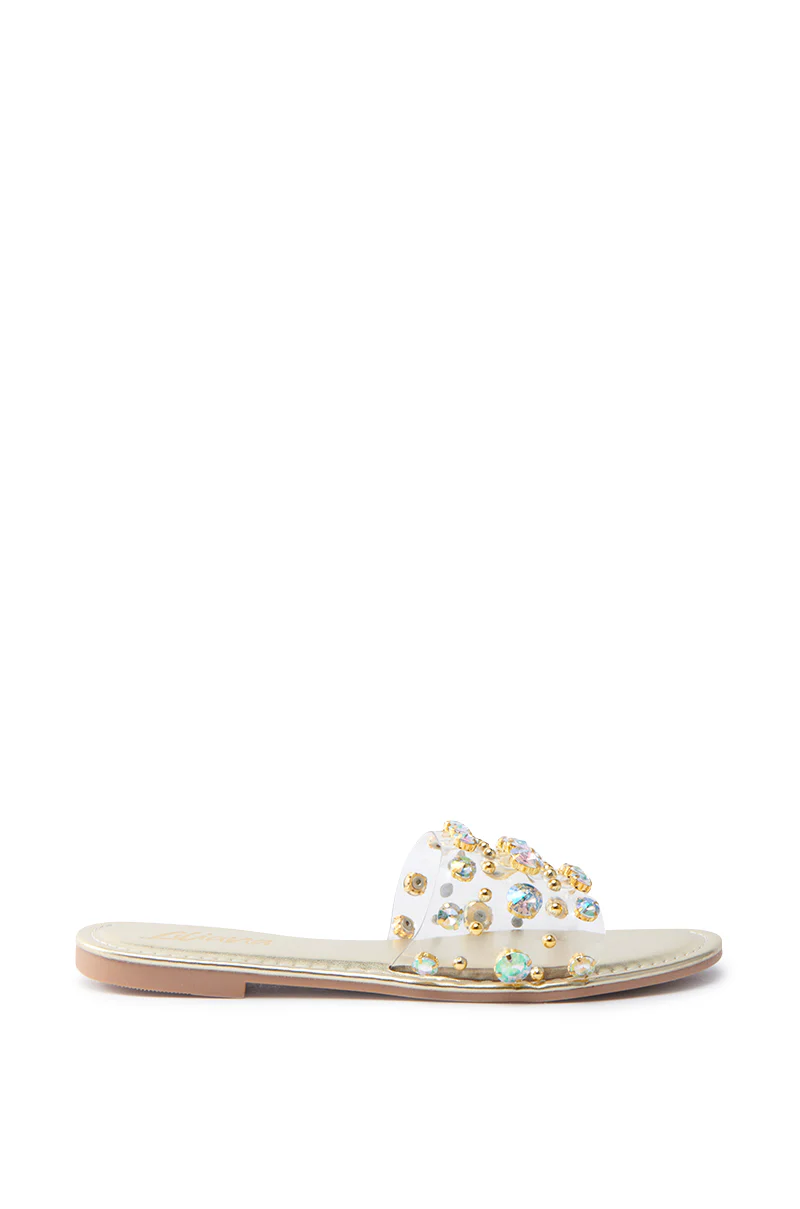 CLARISSA GOLD EMBELLISHED FLAT SANDAL - Image 3
