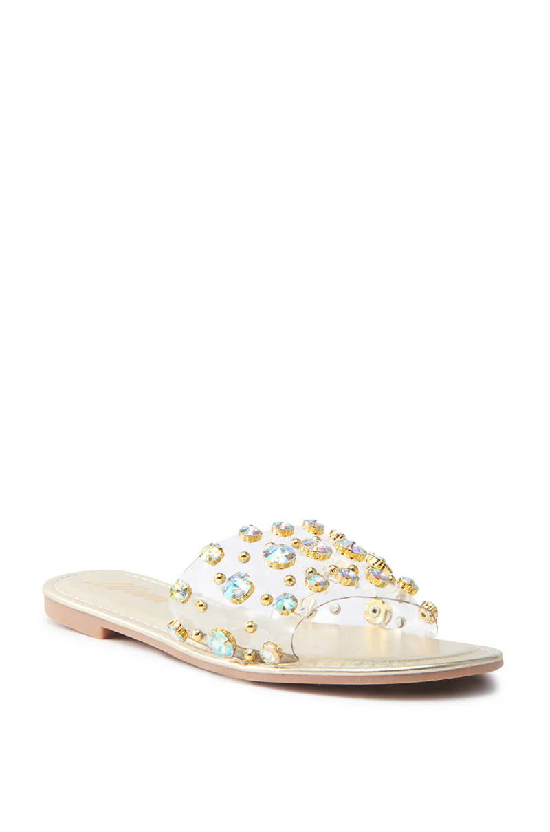 CLARISSA GOLD EMBELLISHED FLAT SANDAL - Image 4