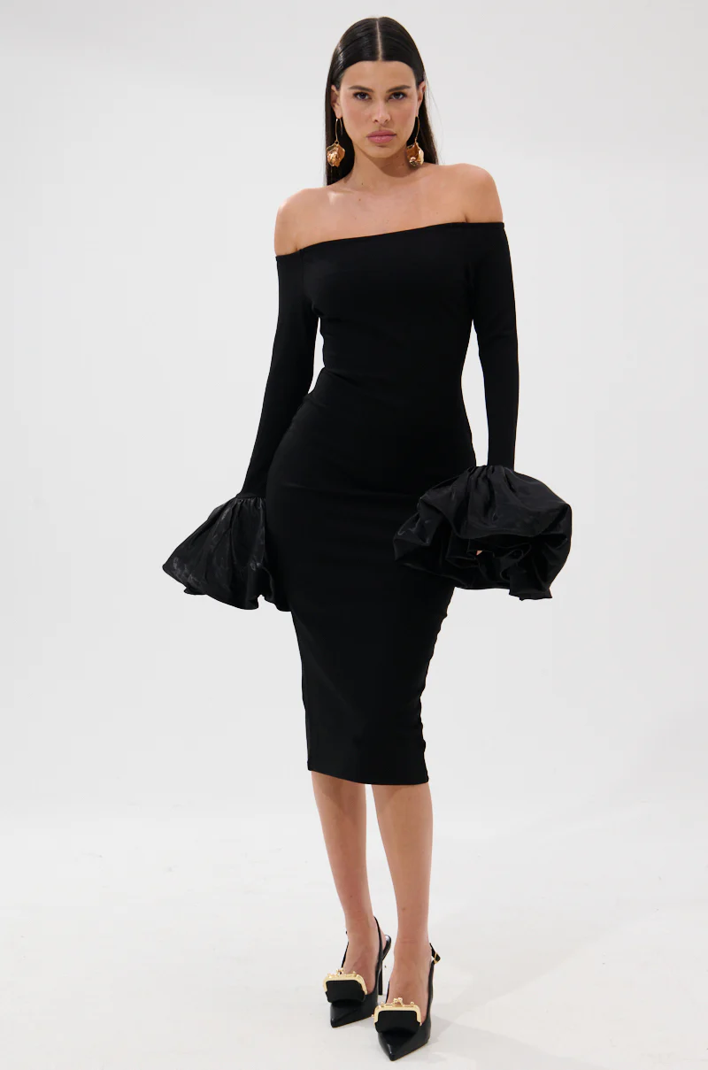 CLASS WITH A LITTLE BIT OF SASS MIDI DRESS - Image 4