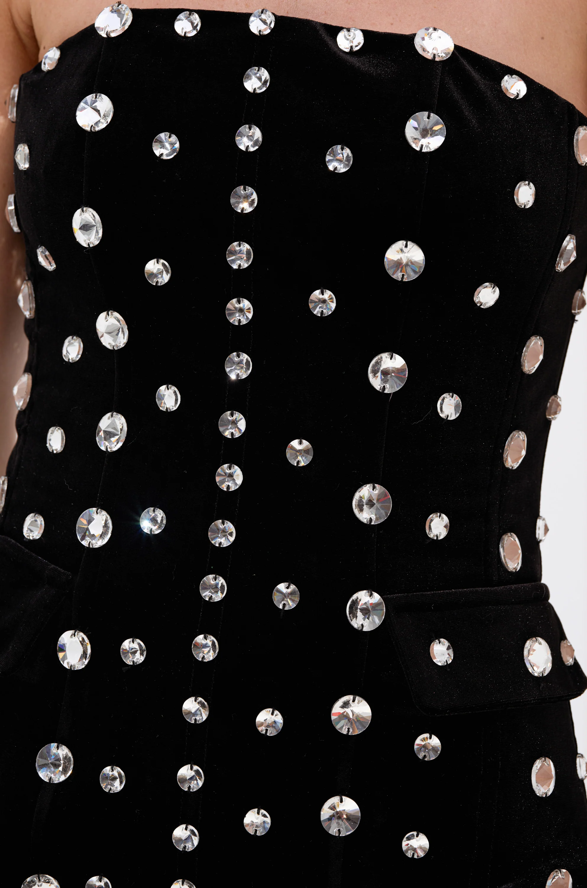 CLASSY GIRL VELVET CORSET WITH RHINESTONE - Image 8