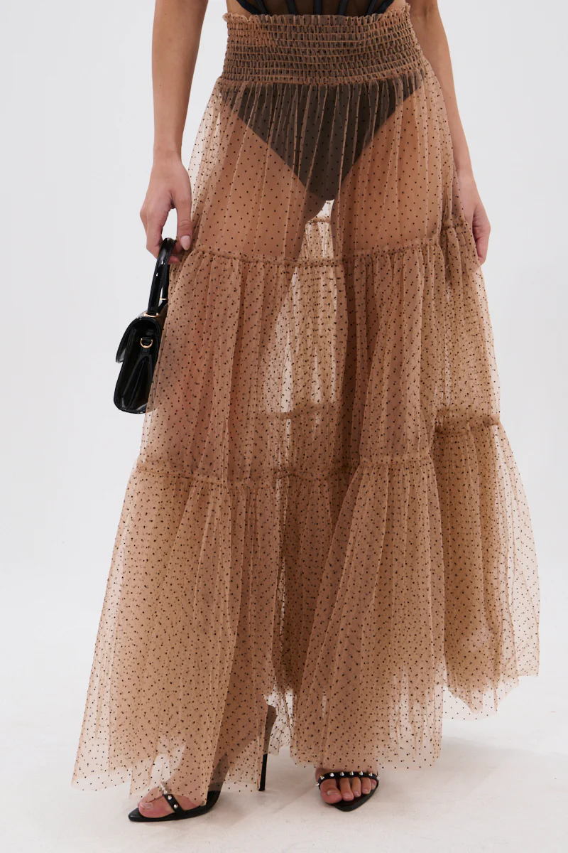 CLASSY POLKA DOT MAXI SKIRT - Image 2