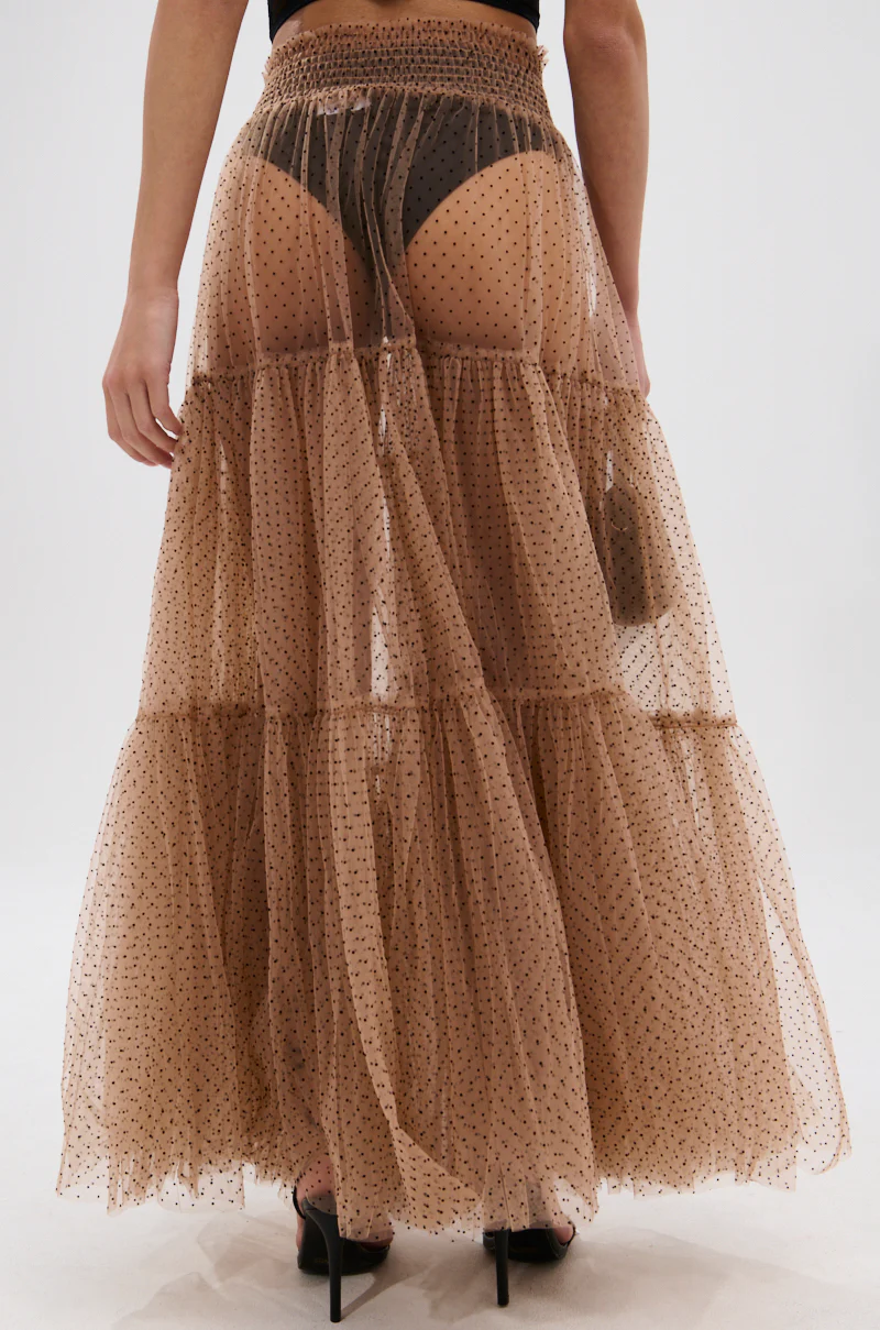 CLASSY POLKA DOT MAXI SKIRT - Image 5