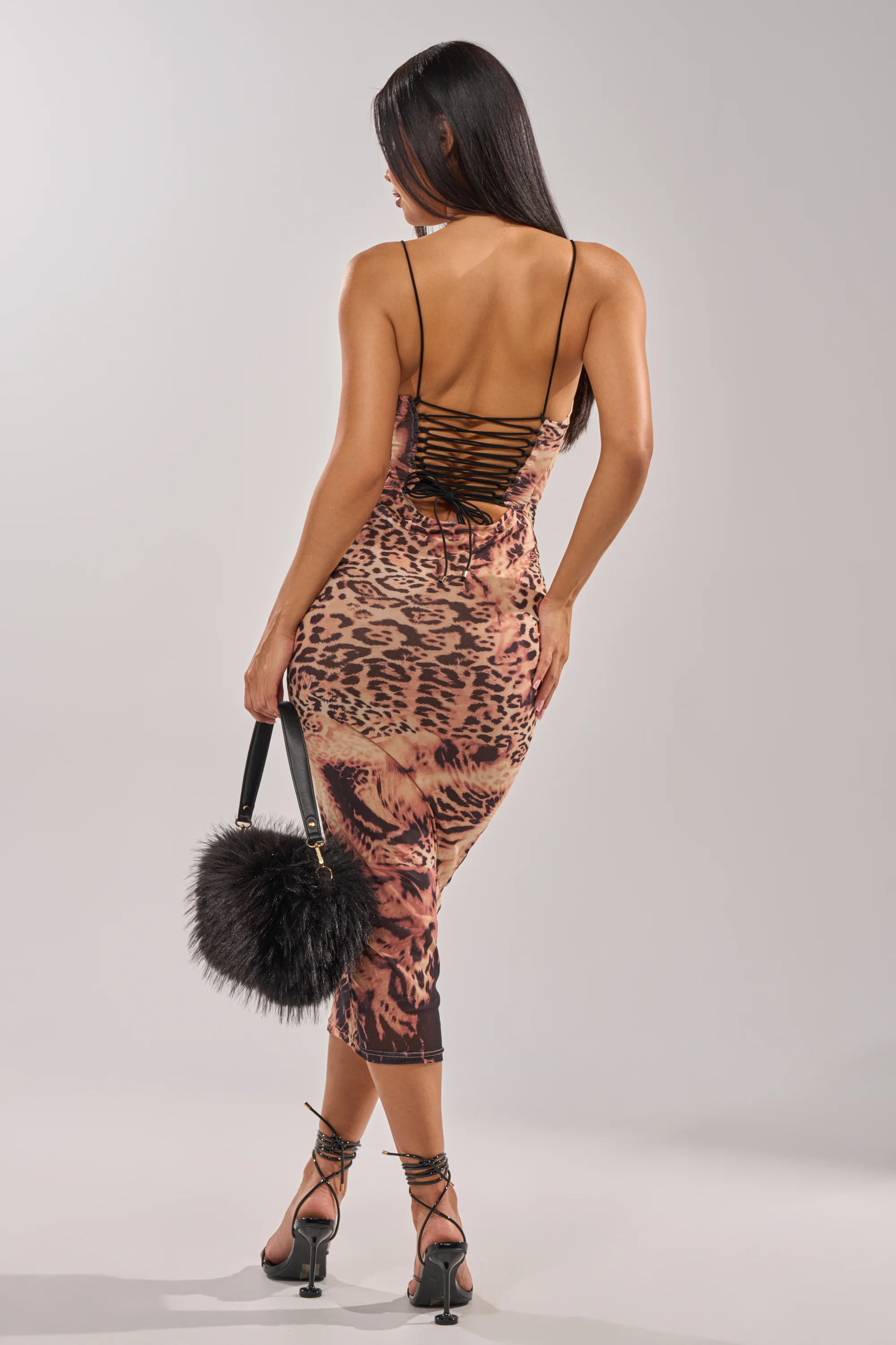 CLAWS OUT LEOPARD MIDI SLIP DRESS - Image 4