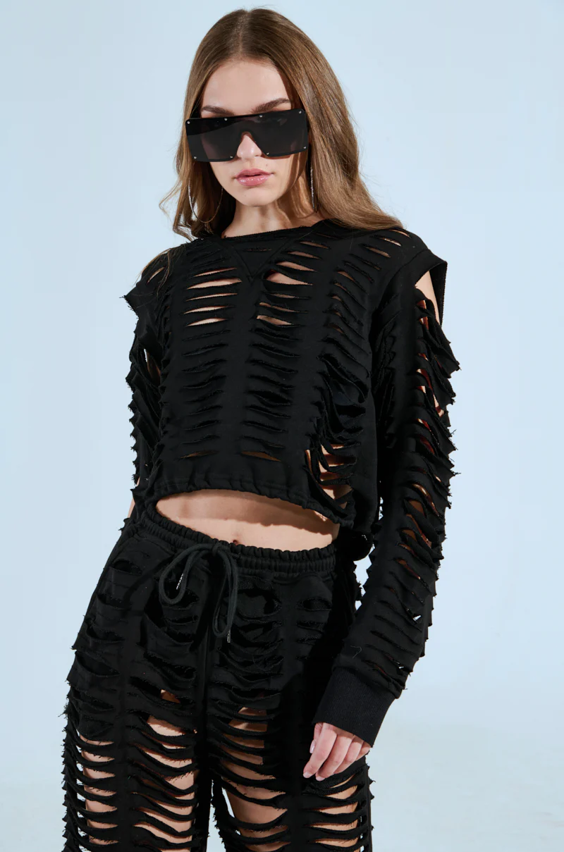 CLEAN LINES SLASHED HOODIE - Image 3
