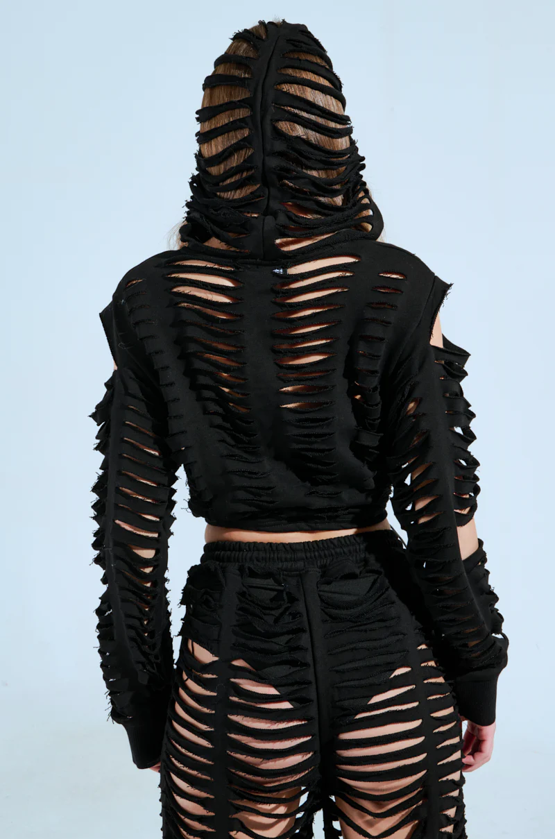 CLEAN LINES SLASHED HOODIE - Image 7