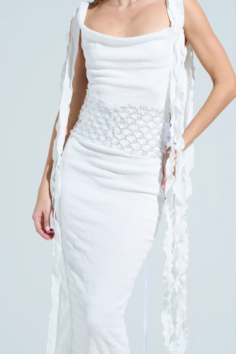 CLEAR VIEW BEADED LACEUP BELT - Image 3