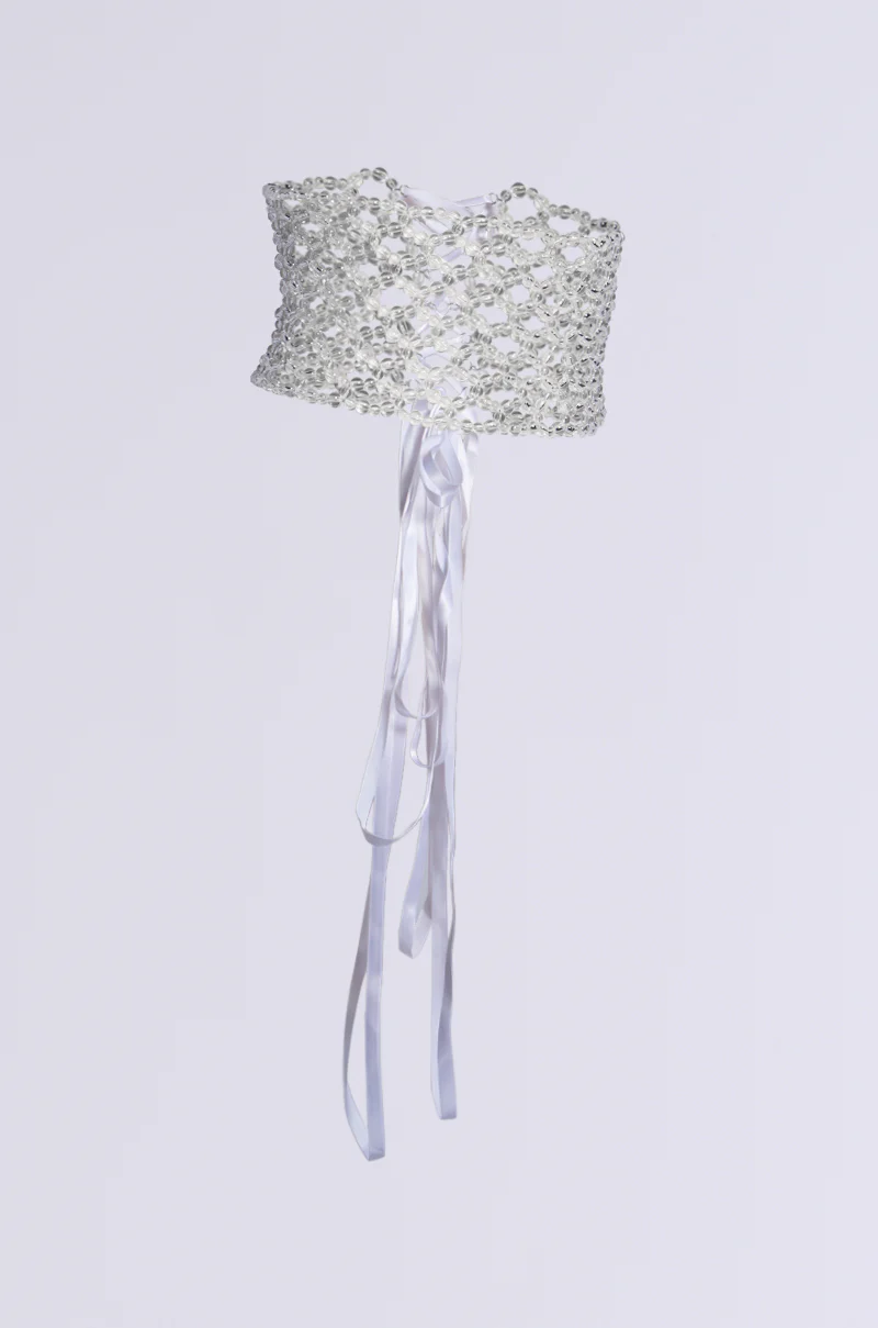 CLEAR VIEW BEADED LACEUP BELT - Image 4