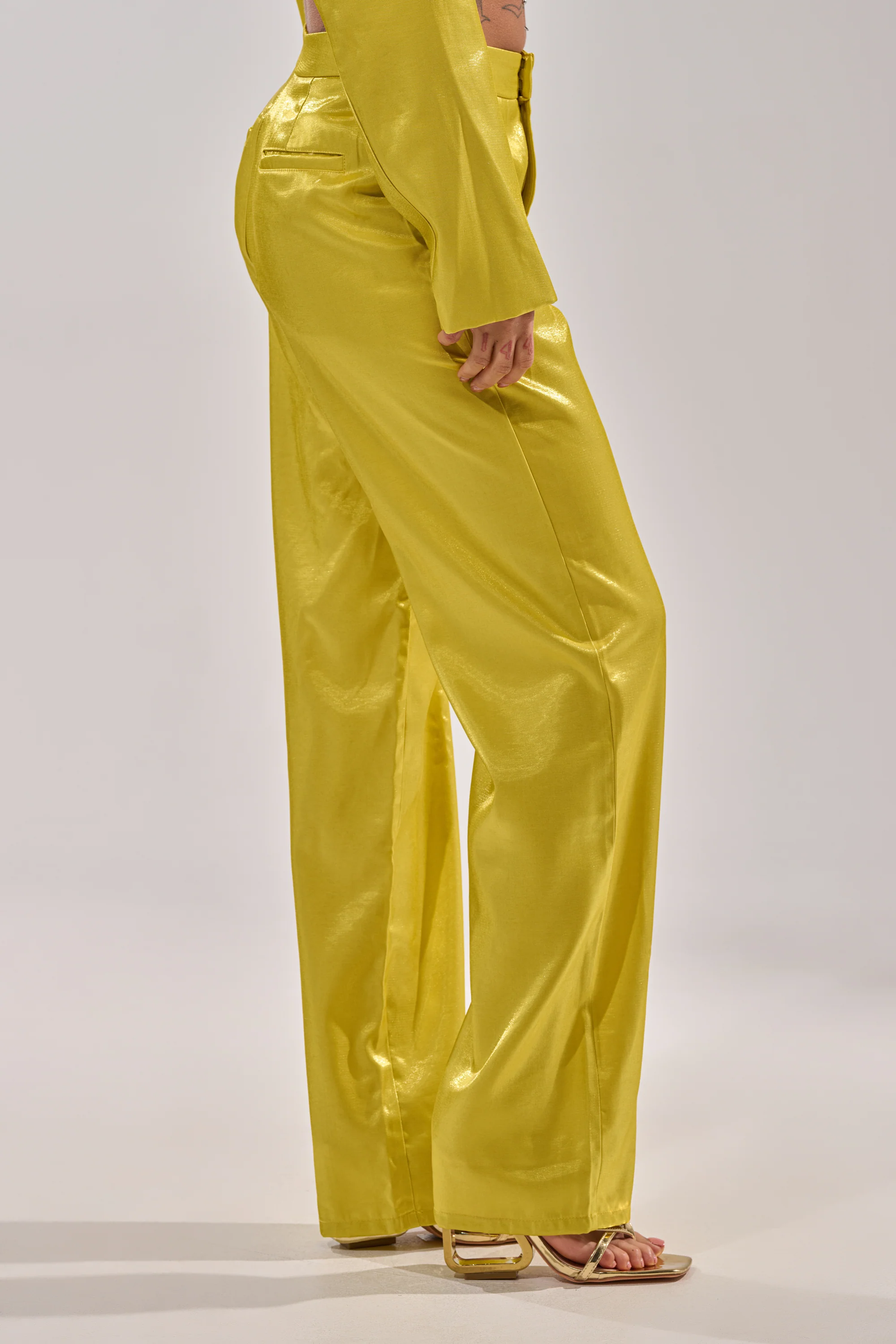 CLEO TROUSER IN CHARTREUSE - Image 3