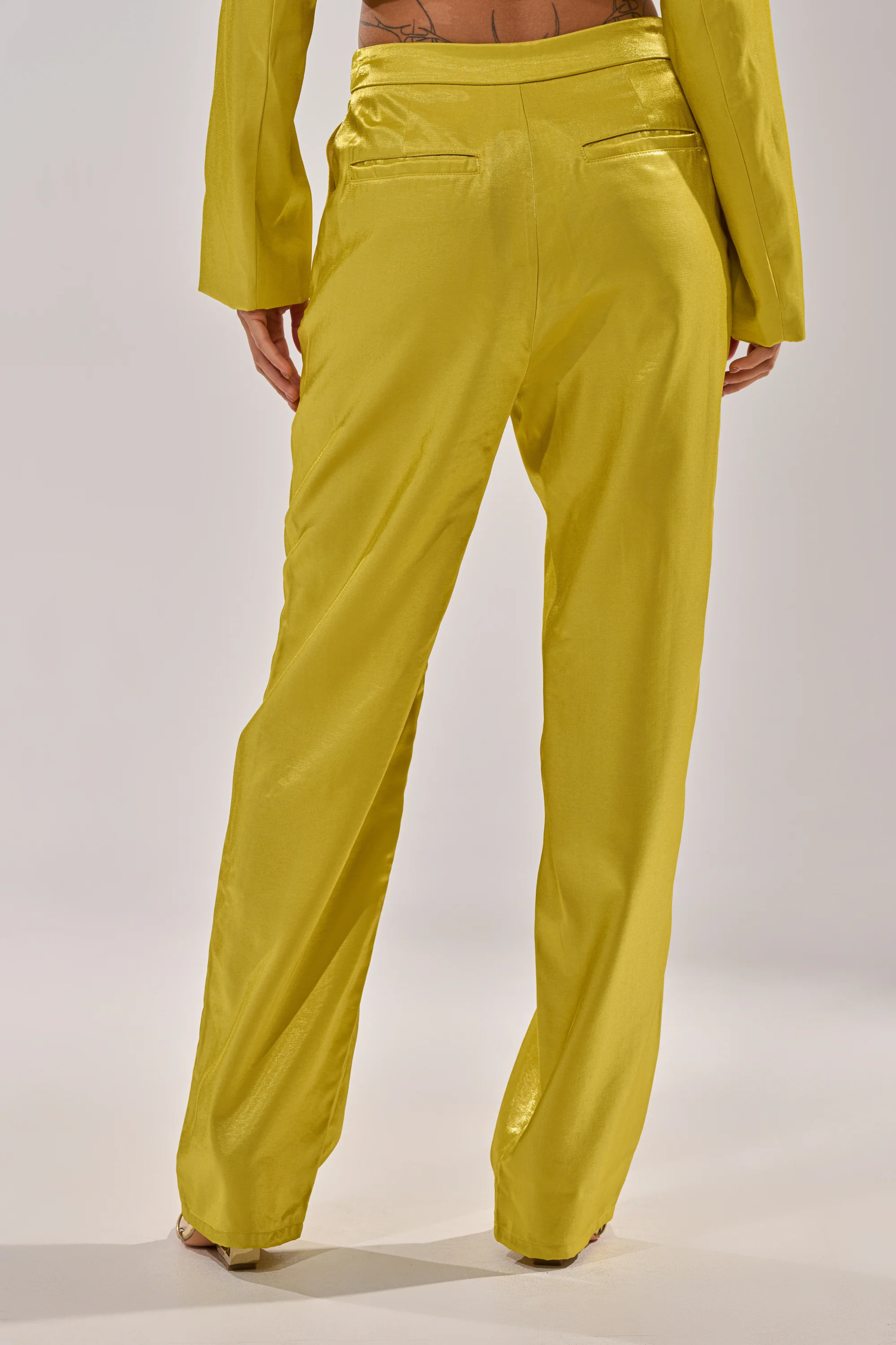 CLEO TROUSER IN CHARTREUSE - Image 4