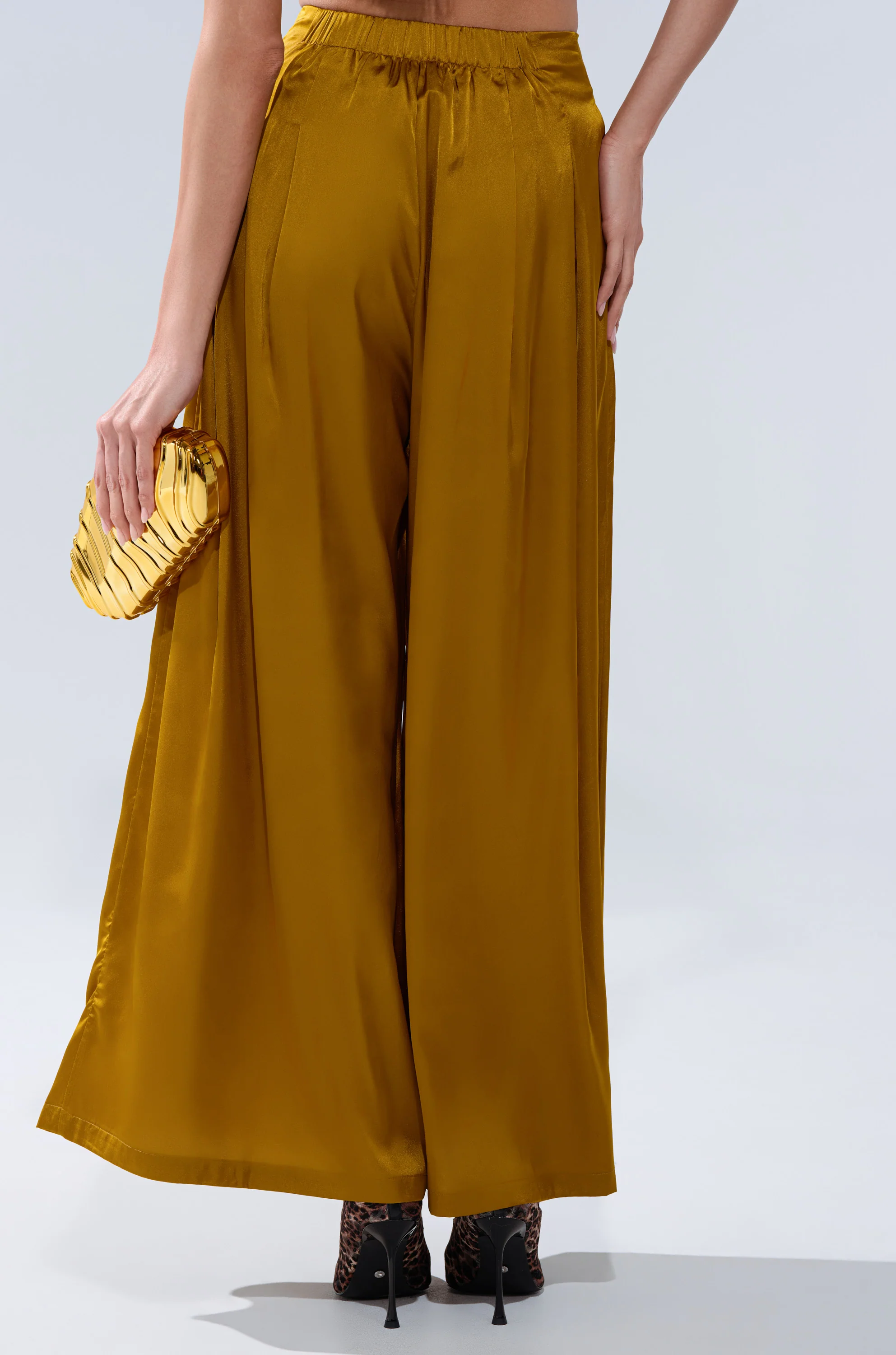COCKTAIL HOUR WIDE-LEG PANT IN MUSTARD - Image 4