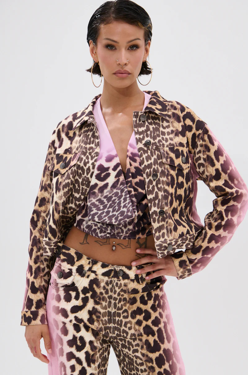 COCO LEOPARD PRINT DENIM JACKET - Image 2