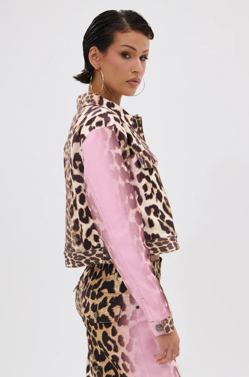 COCO LEOPARD PRINT DENIM JACKET - Image 3