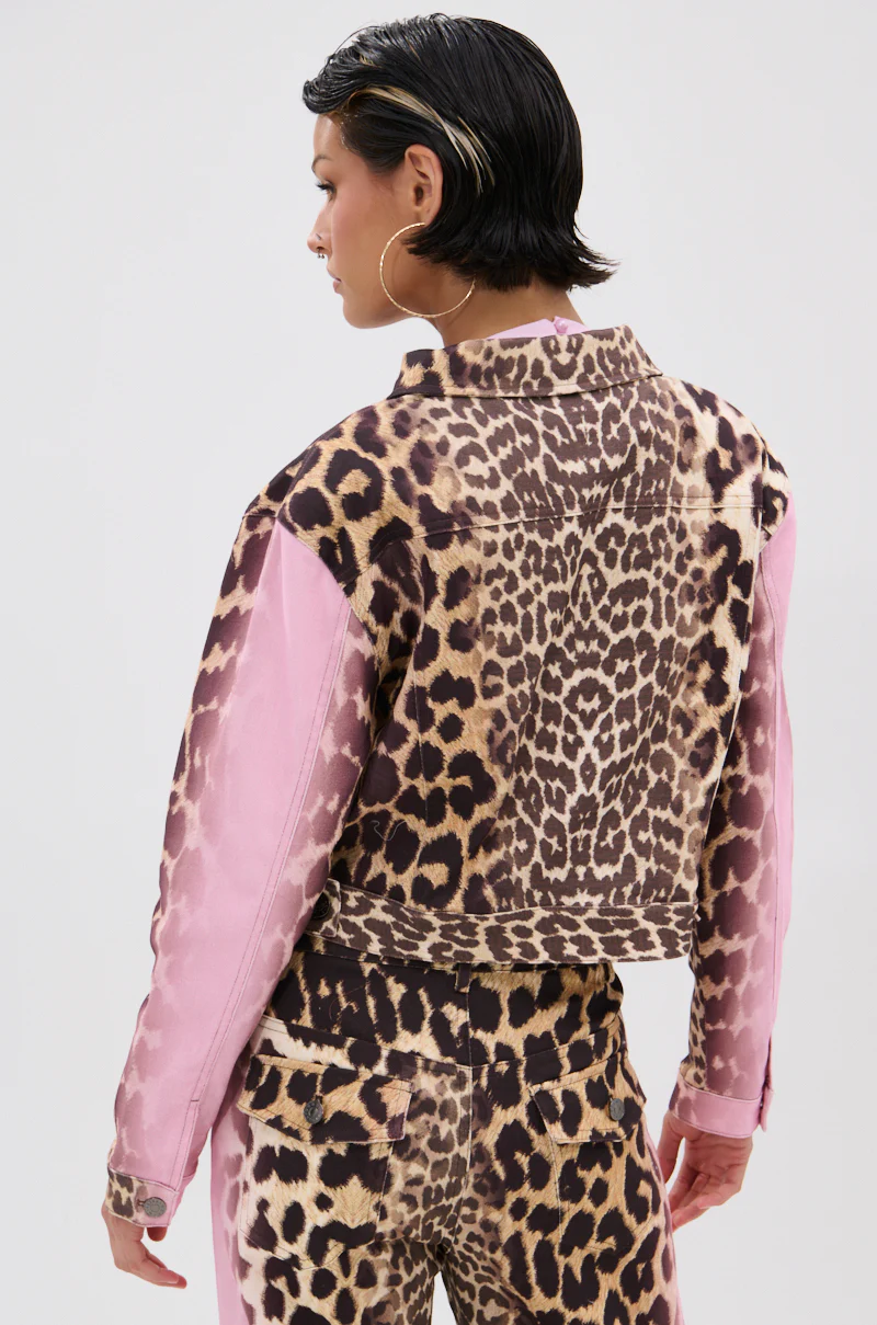 COCO LEOPARD PRINT DENIM JACKET - Image 4