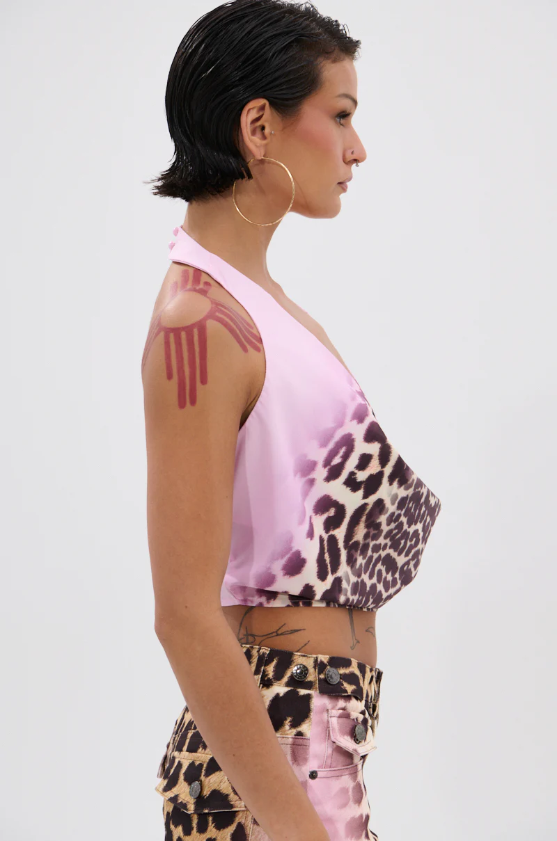 COCO LEOPARD PRINT HALTER TOP - Image 3
