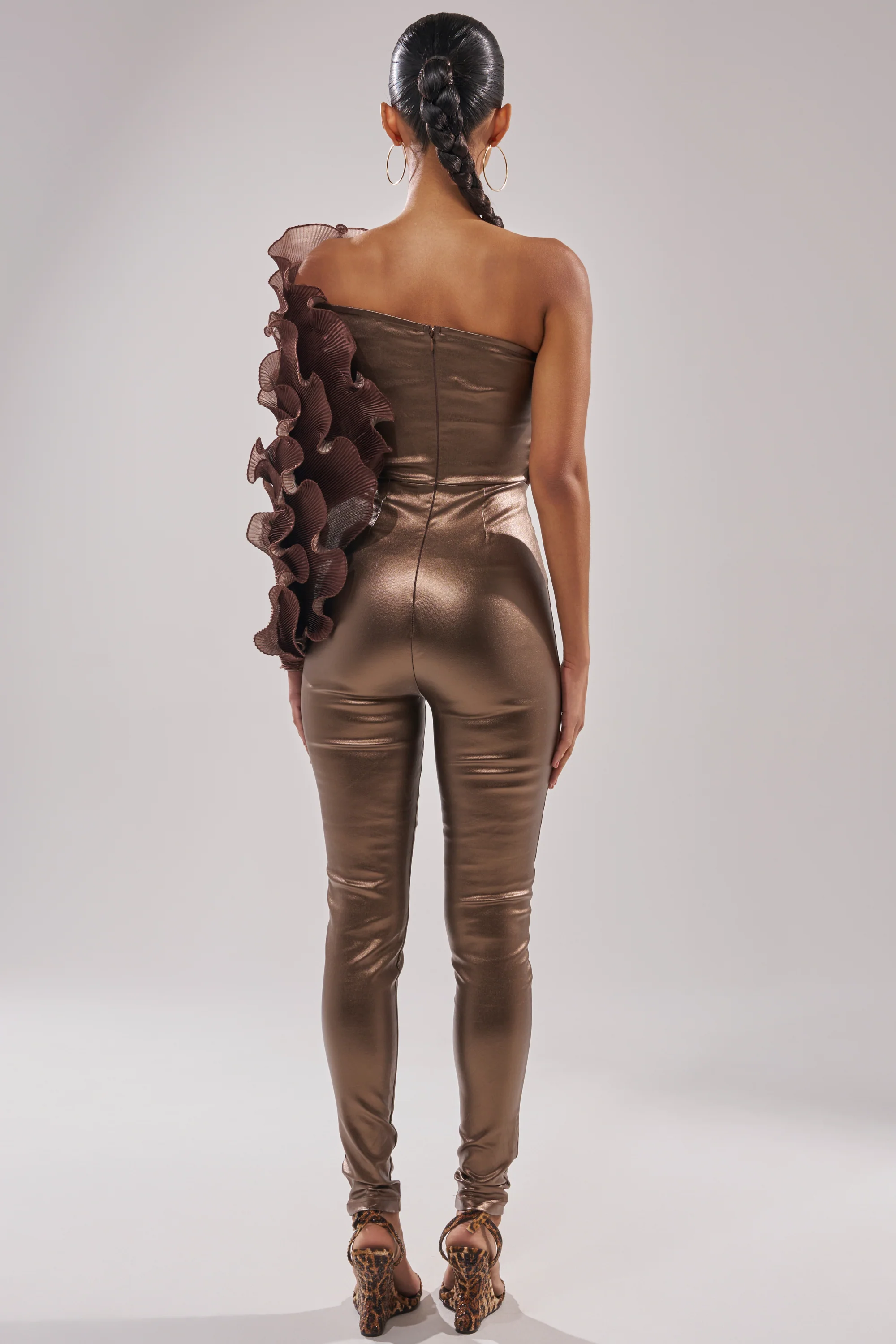 COCOA BUTTER ONE SLEEVE JUMPSUIT - Image 6