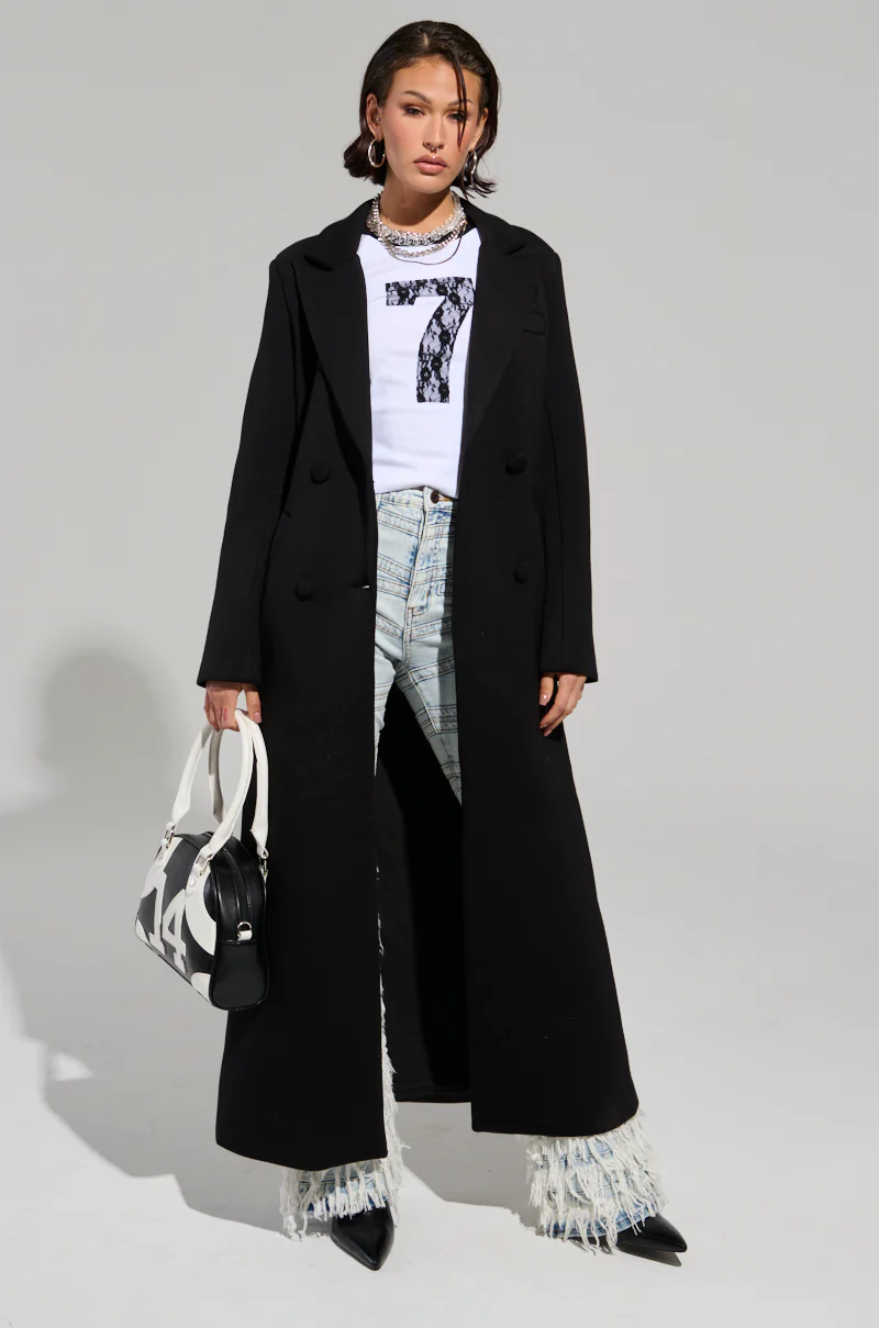 COCOA BUTTER SCUBA TRENCH IN BLACK - Image 3