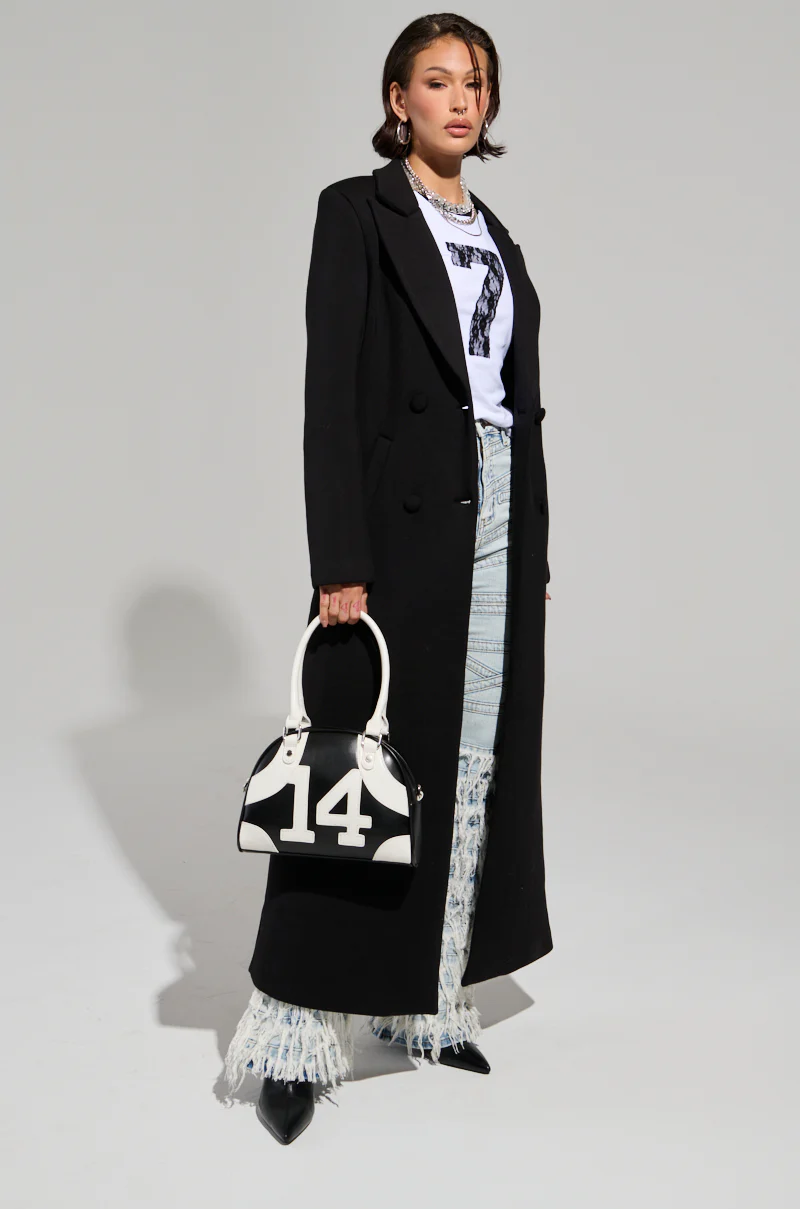 COCOA BUTTER SCUBA TRENCH IN BLACK - Image 4