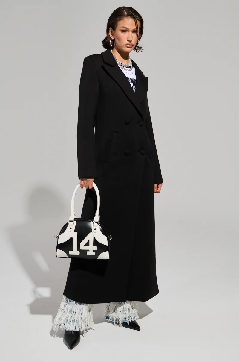COCOA BUTTER SCUBA TRENCH IN BLACK - Image 5