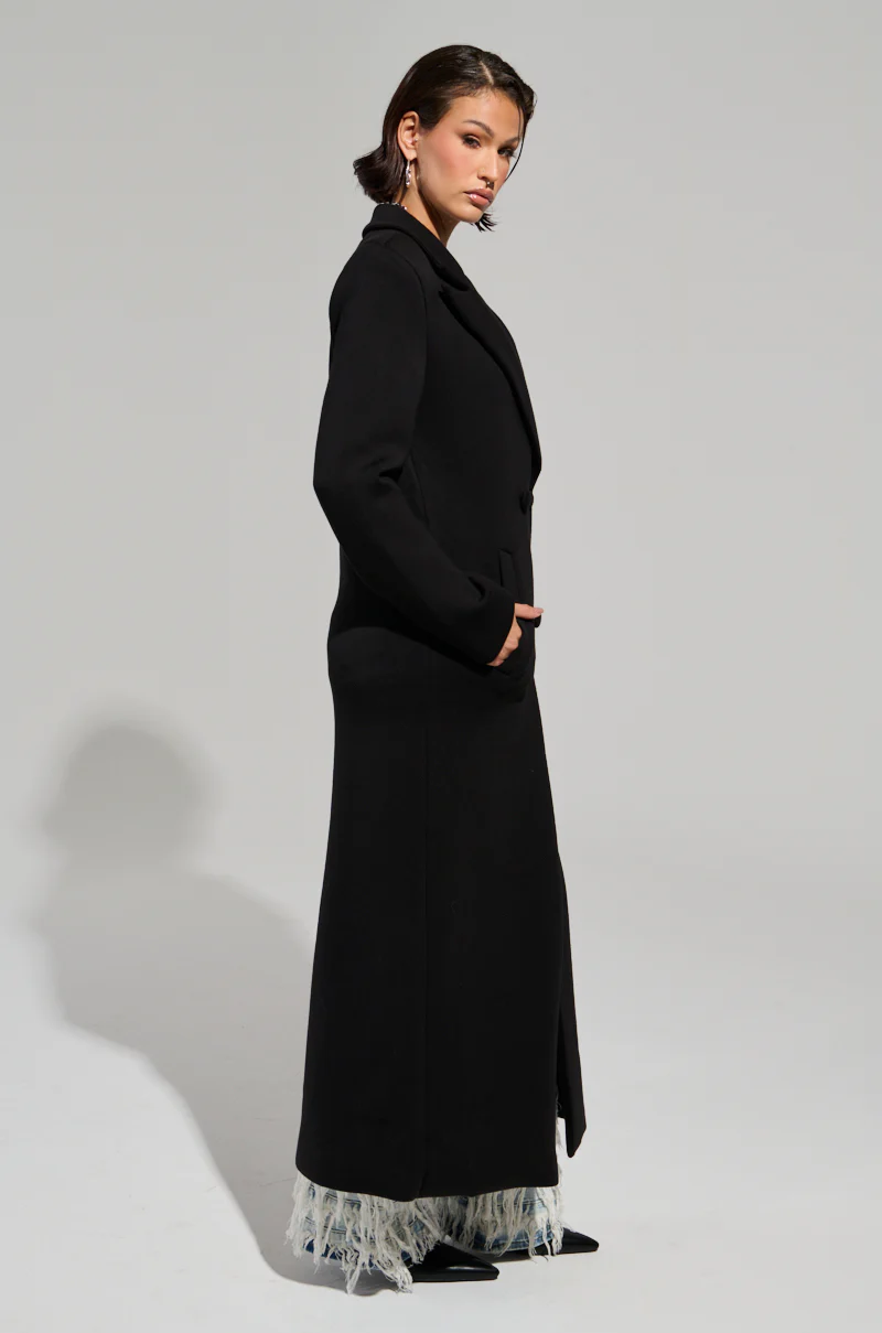 COCOA BUTTER SCUBA TRENCH IN BLACK - Image 6