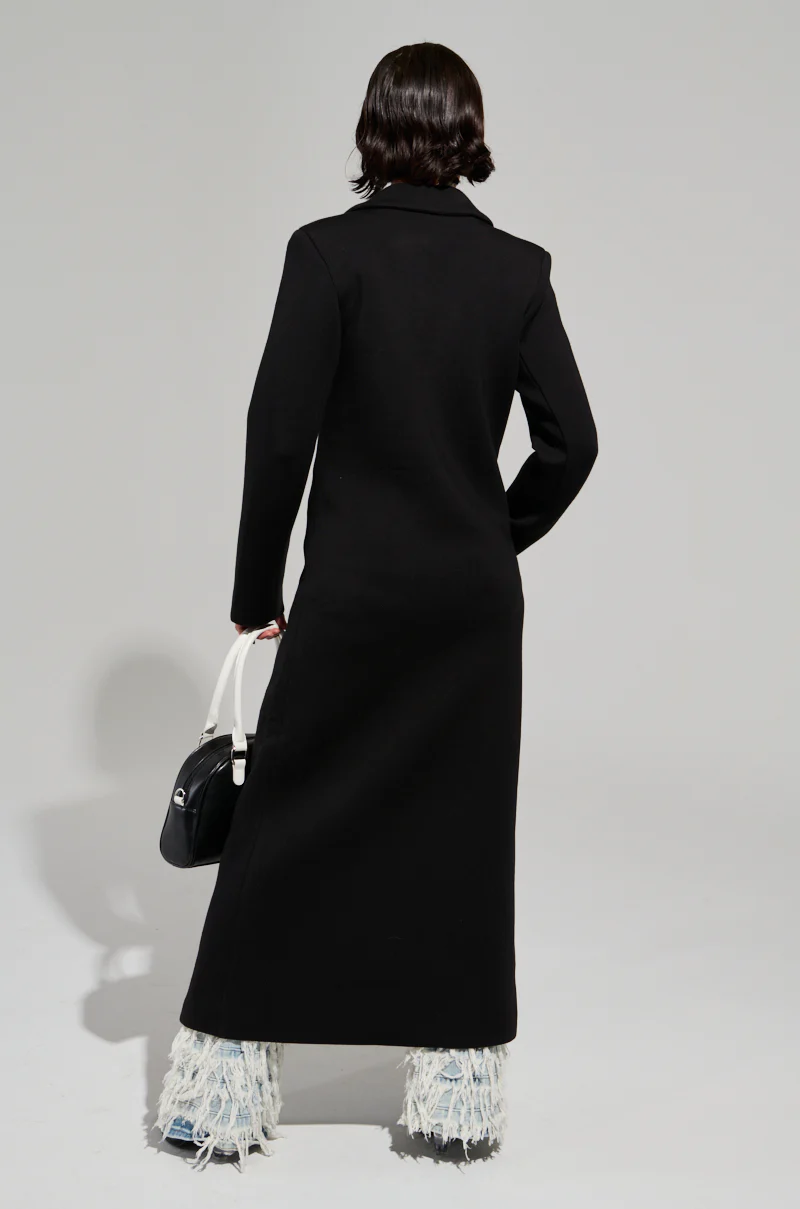 COCOA BUTTER SCUBA TRENCH IN BLACK - Image 7