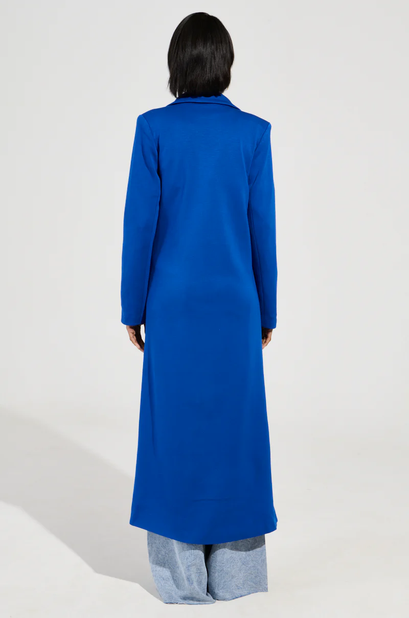 COCOA BUTTER SCUBA TRENCH IN BLUE - Image 6
