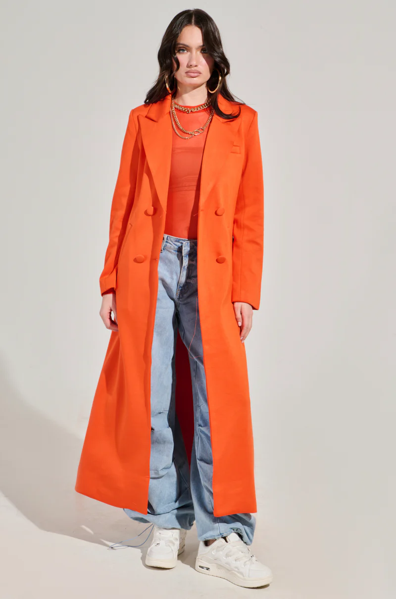 COCOA BUTTER SCUBA TRENCH IN ORANGE