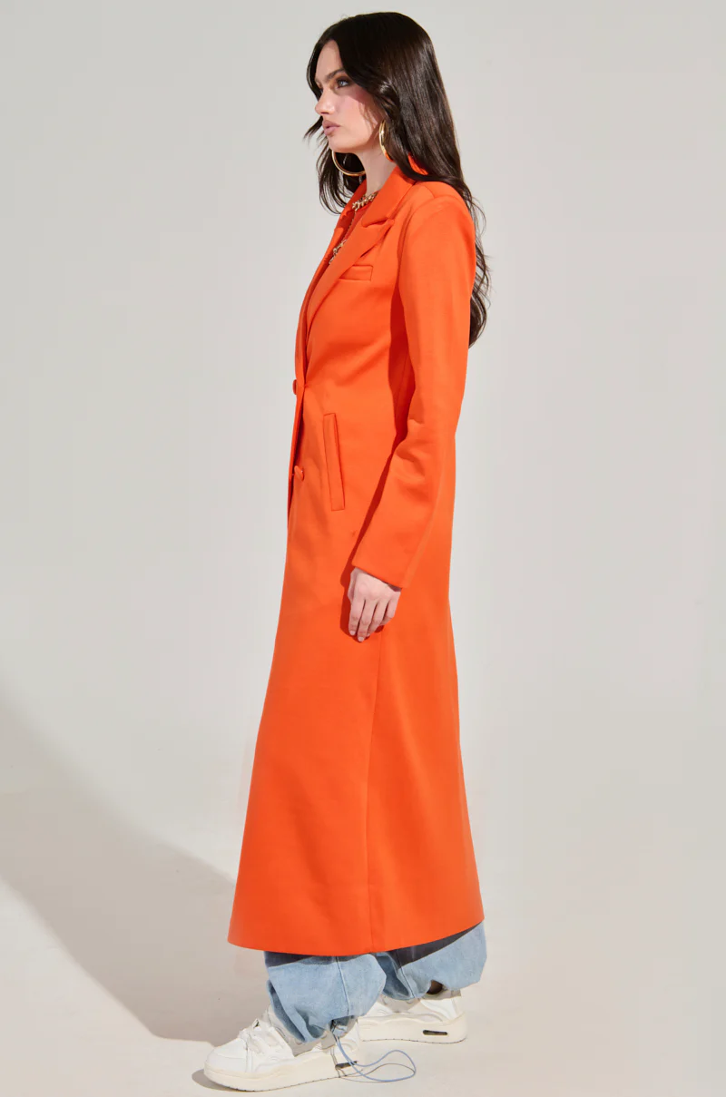 COCOA BUTTER SCUBA TRENCH IN ORANGE - Image 5