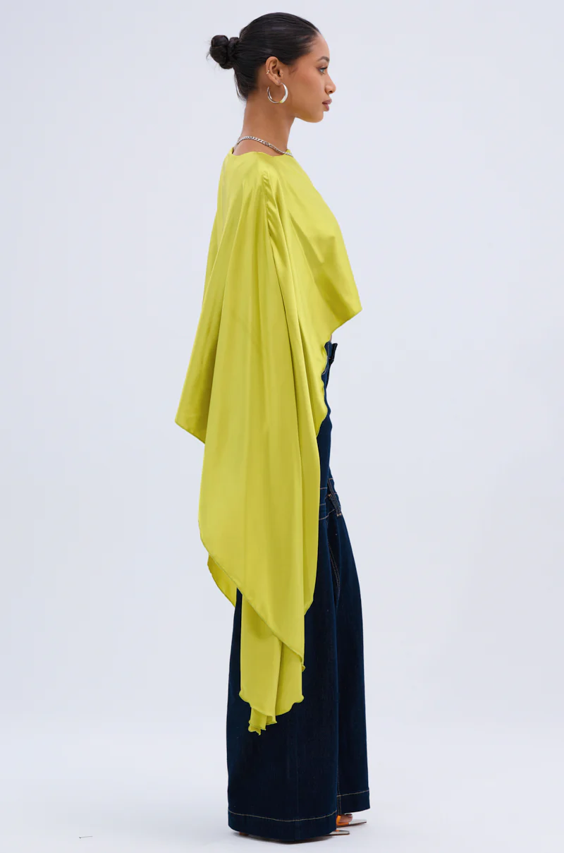 COCKTAIL HOUR BLOUSE IN CHARTREUSE - Image 4