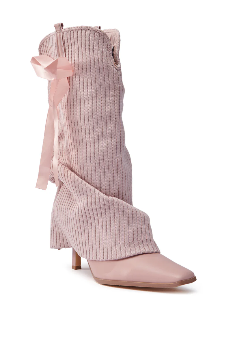 CODEWORDS PINK BOW STILETTO FOLD OVER BOOT - Image 4