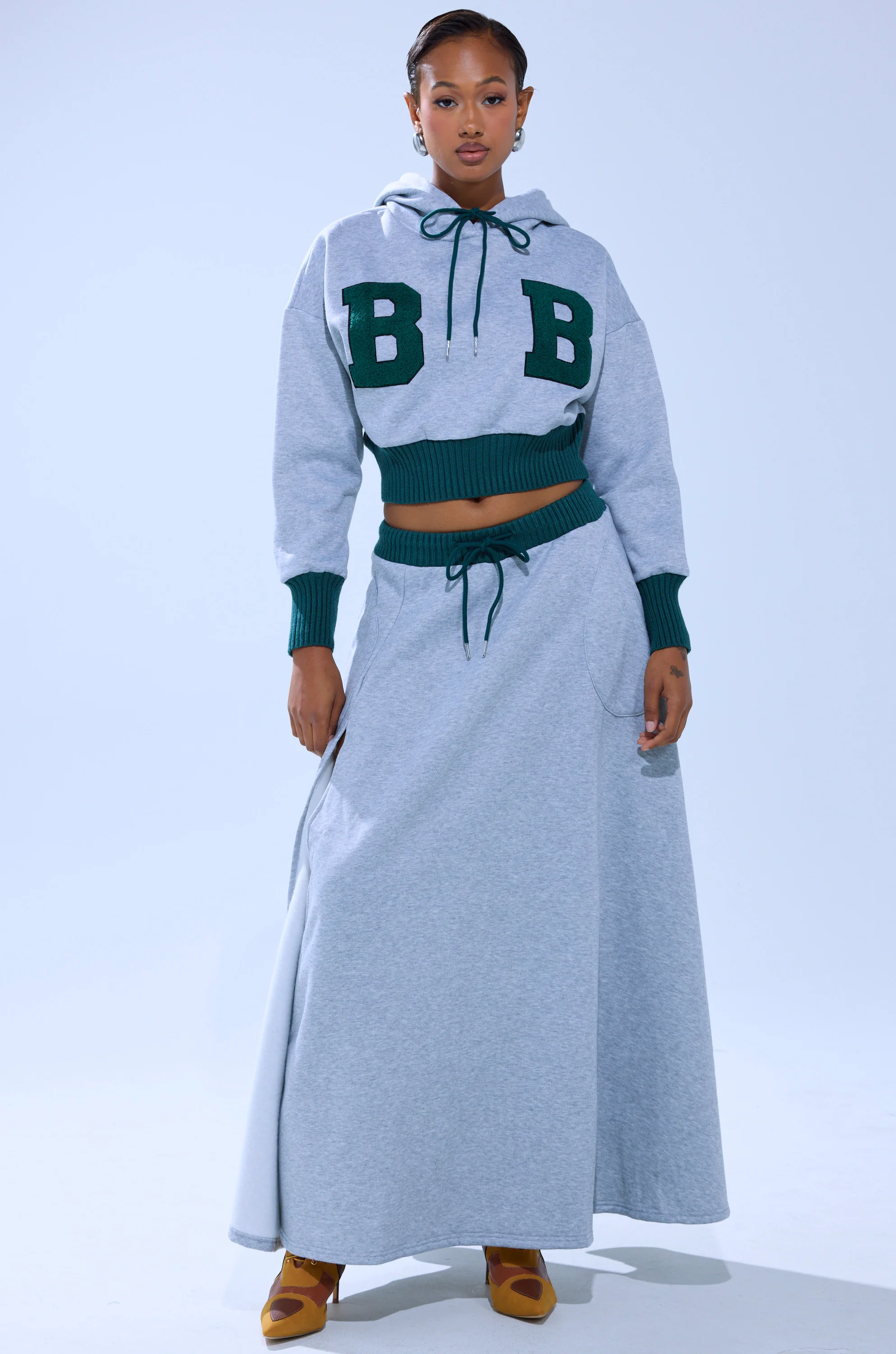 COLLEGIATE FRENCH TERRY MAXI SKIRT - Image 7