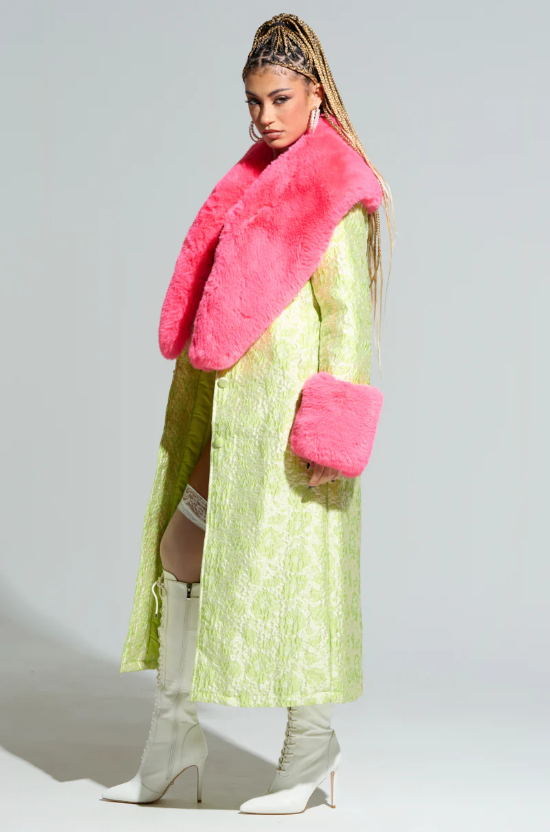COLOR ME PRETTY BROCADE TRENCH - Image 4