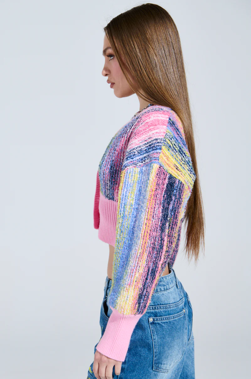 COLOR POP CROPPED CARDIGAN - Image 3