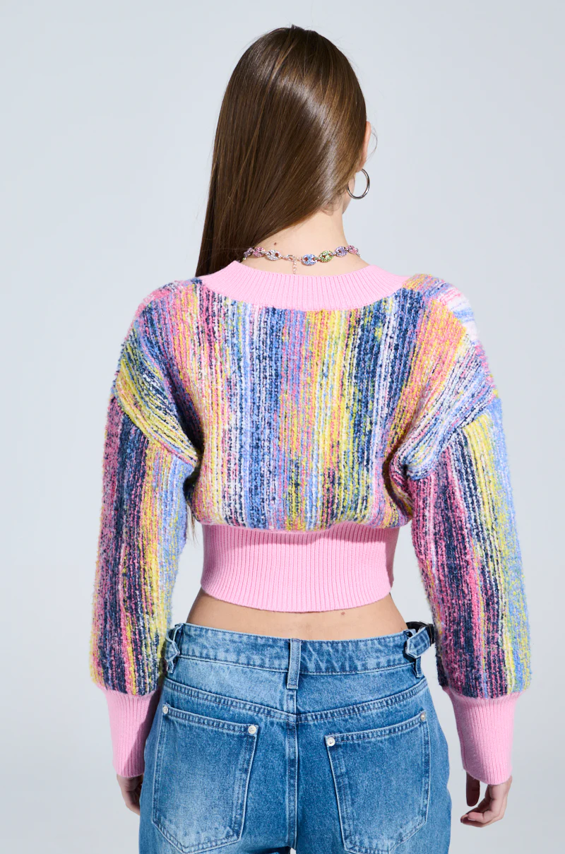 COLOR POP CROPPED CARDIGAN - Image 4