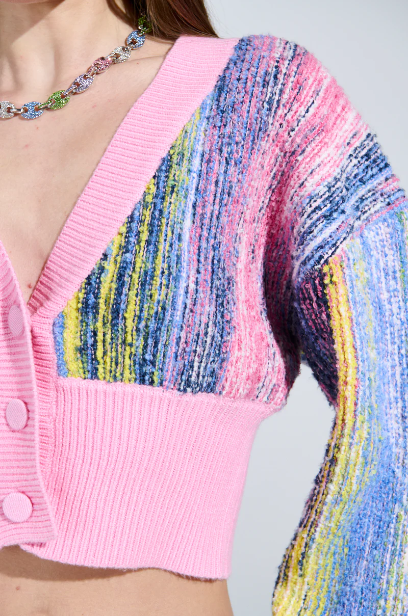 COLOR POP CROPPED CARDIGAN - Image 7