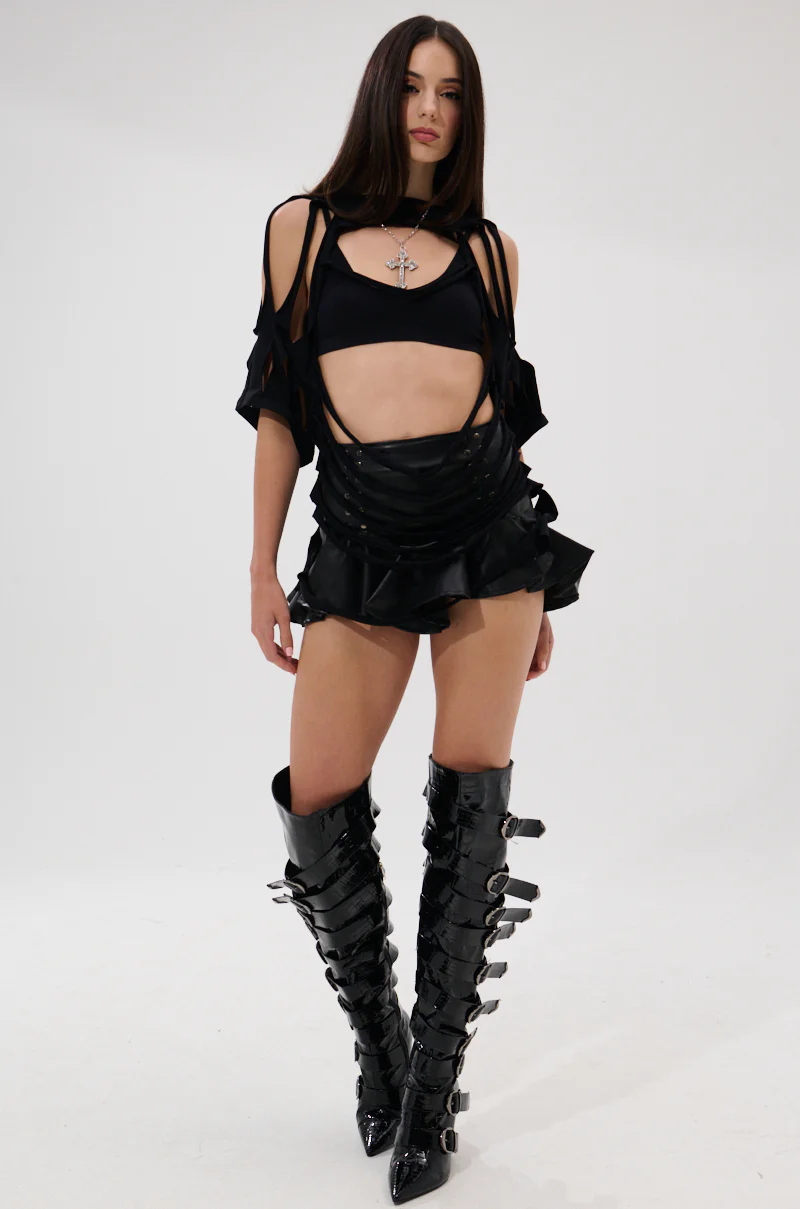 COME BACK TO ME FAUX LEATHER MINI SKIRT - Image 7