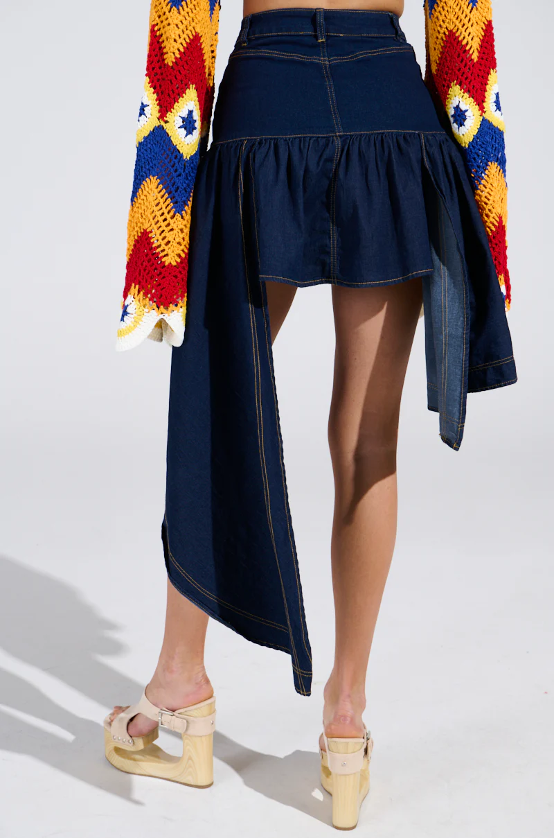COME DANCE HIGH LOW DENIM SKIRT - Image 5