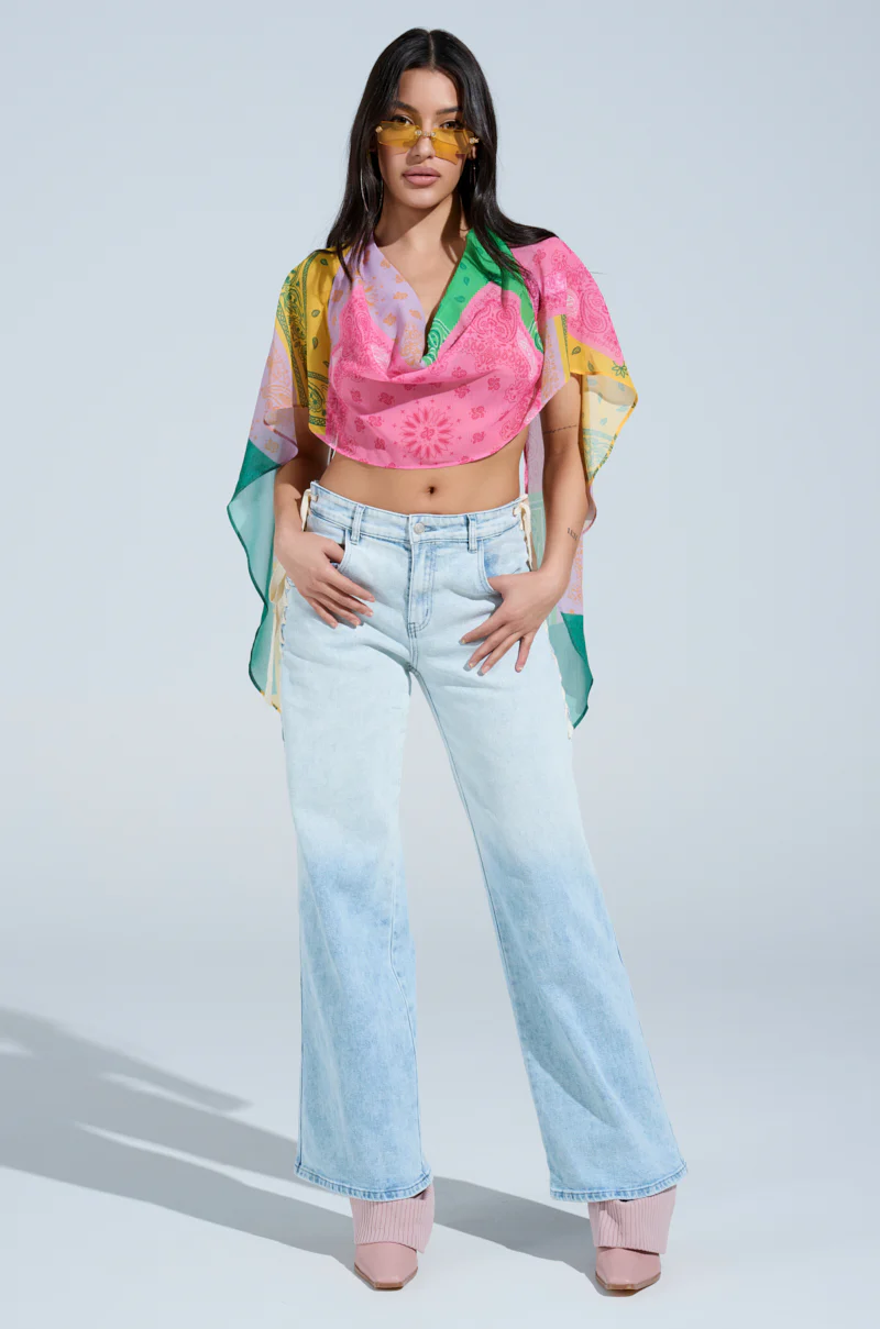 COME HANG WITH ME WIDE LEG DENIM PANT WITH TIES - Image 6