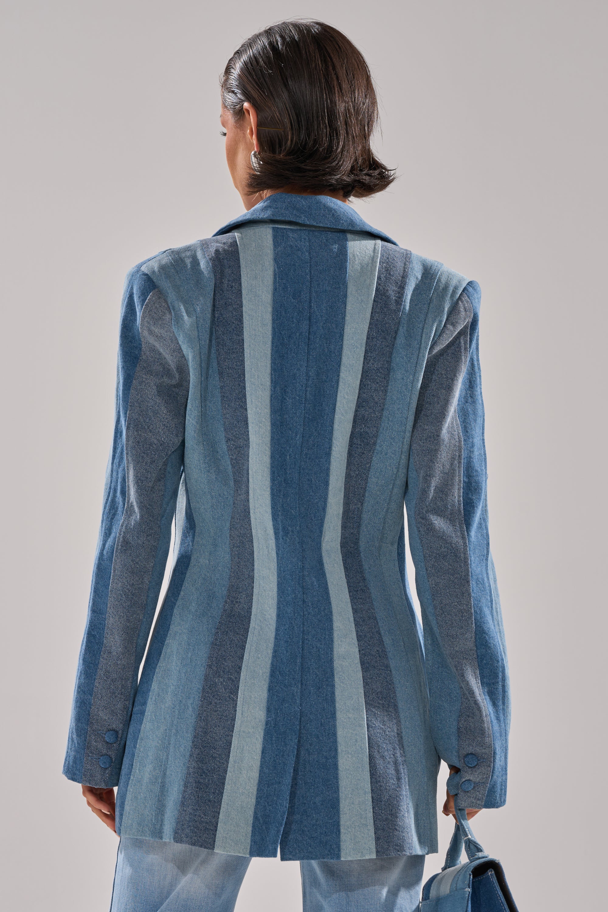 COME SLIDE PATCHWORK DENIM BLAZER - Image 5