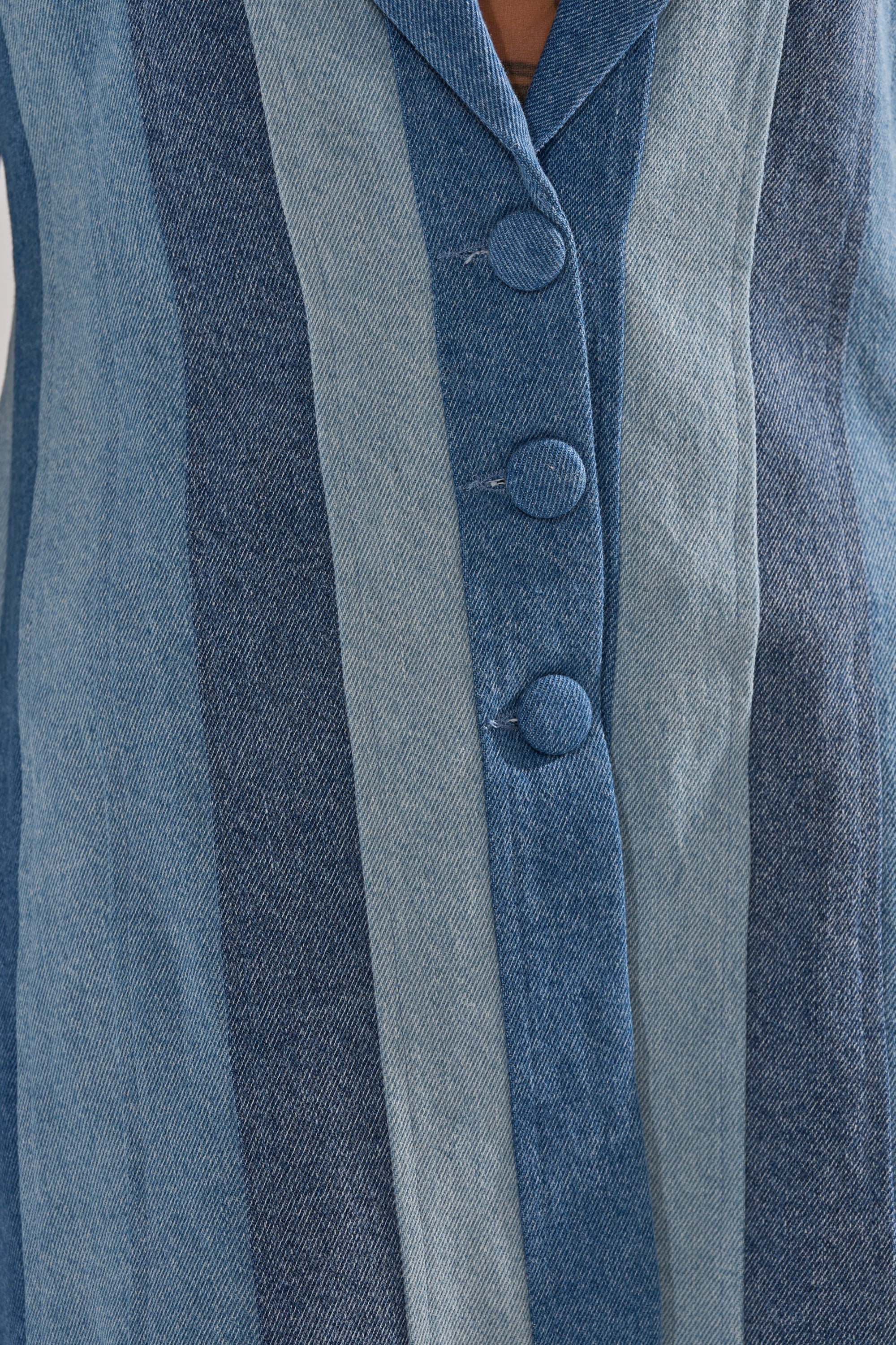 COME SLIDE PATCHWORK DENIM BLAZER - Image 9