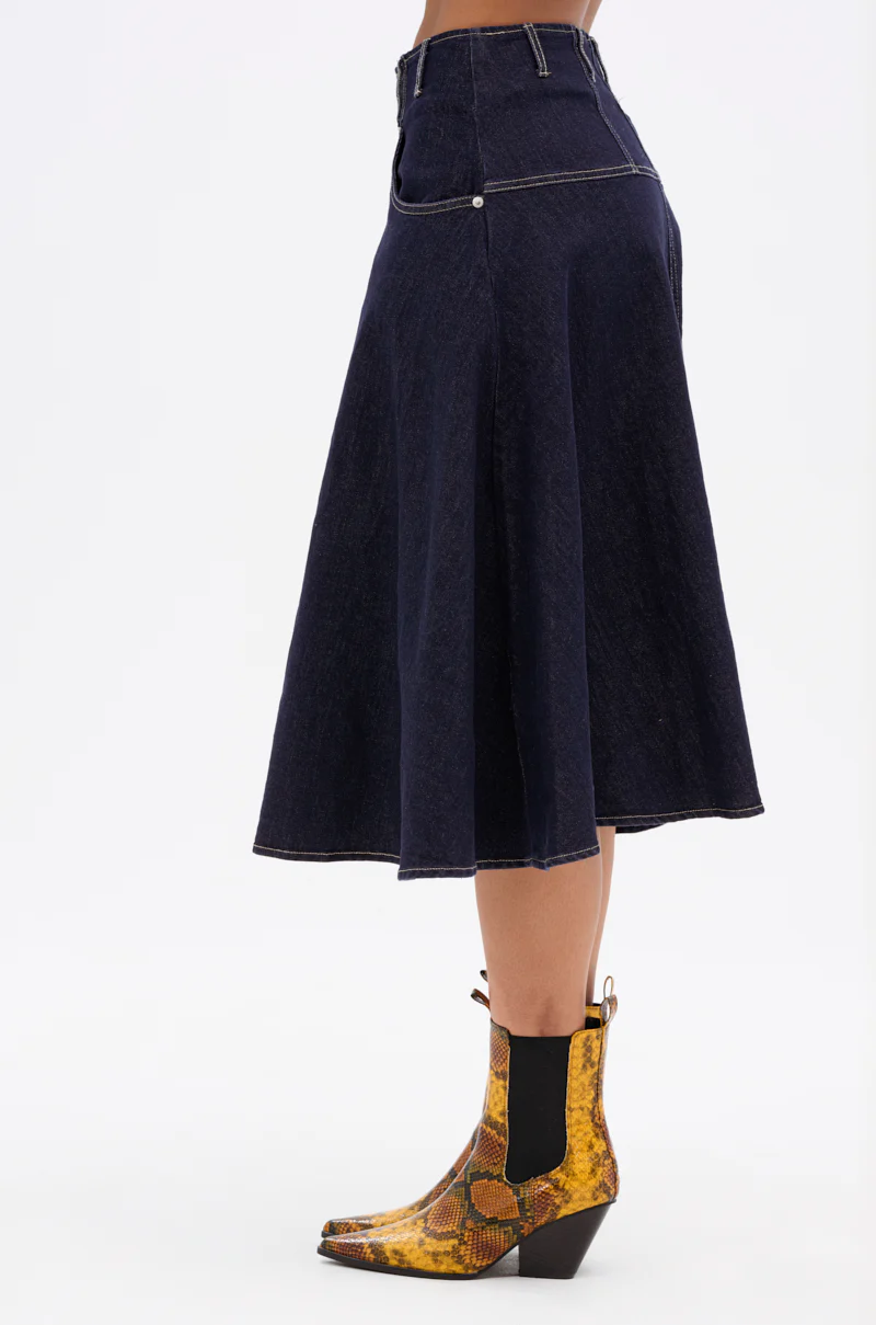 COME WITH ME DENIM MIDI SKIRT - Image 3