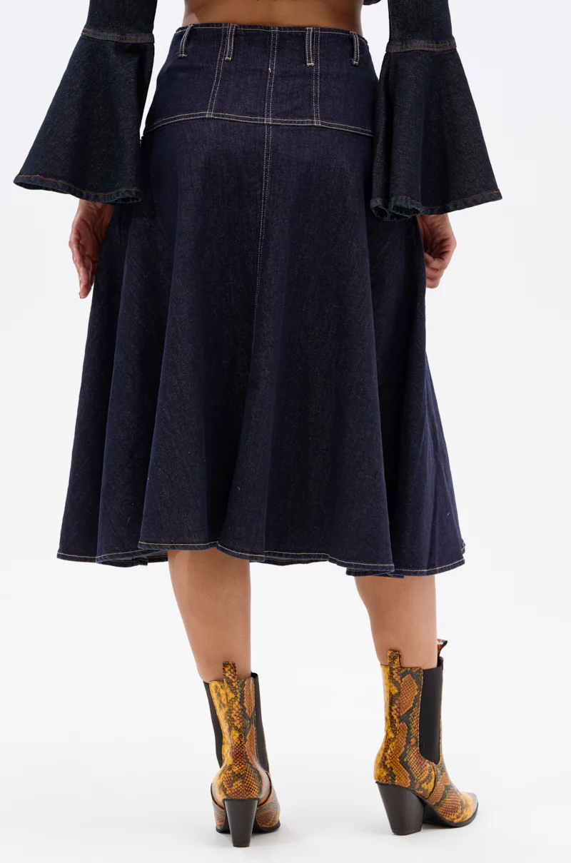COME WITH ME DENIM MIDI SKIRT - Image 4