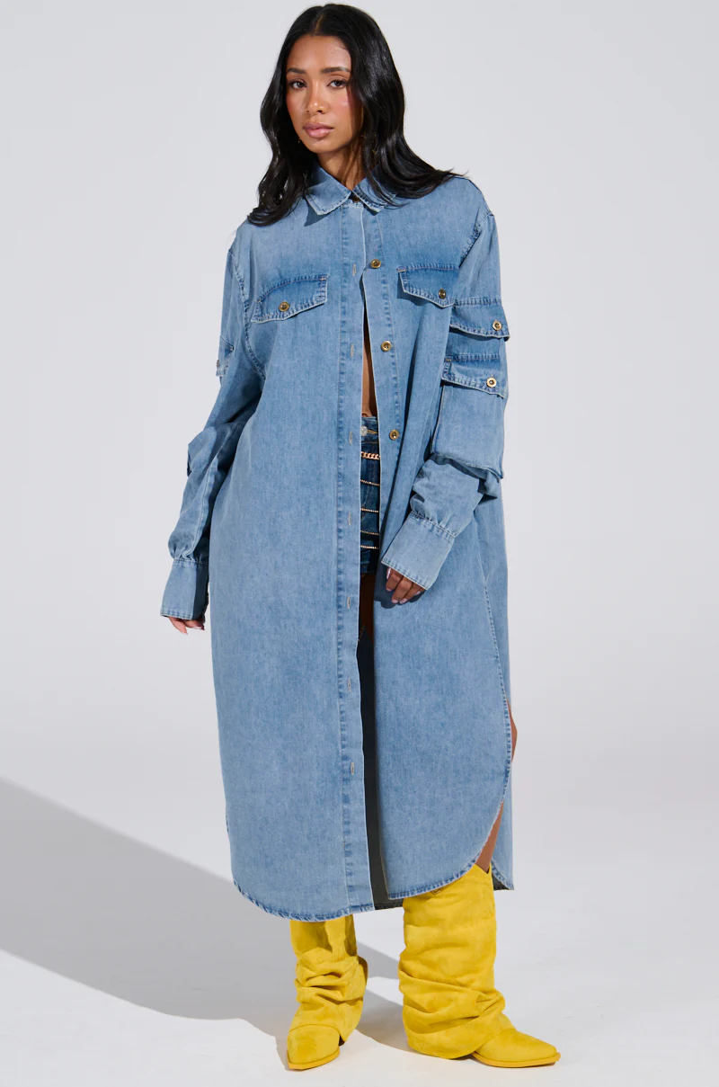 COMFORT QUEEN CHAMBRAY LONG DUSTER - Image 4