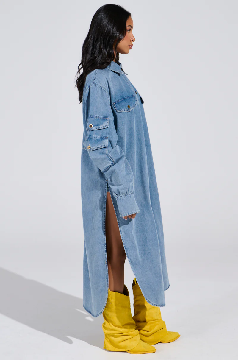 COMFORT QUEEN CHAMBRAY LONG DUSTER - Image 7