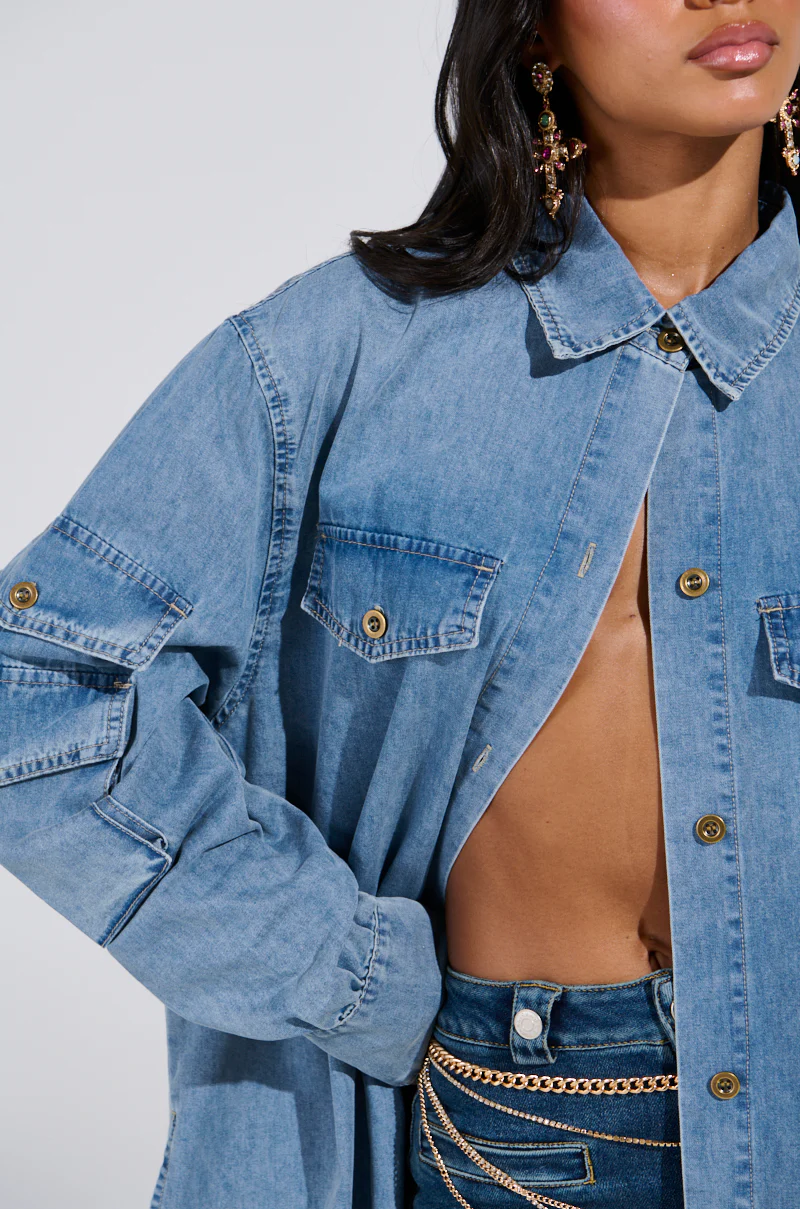 COMFORT QUEEN CHAMBRAY LONG DUSTER - Image 9