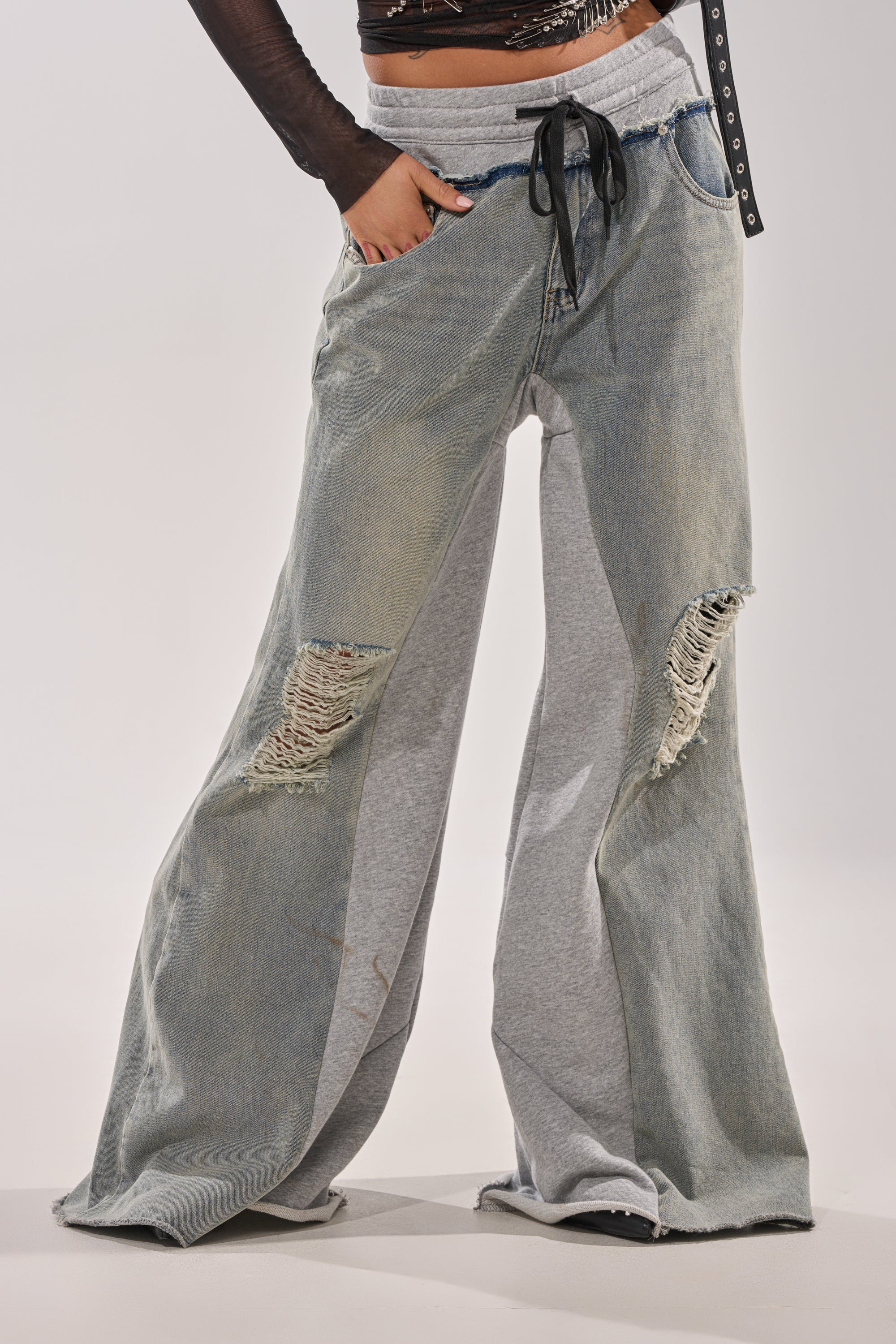 COMFY WIDE LEG DENIM JOGGER - Image 2
