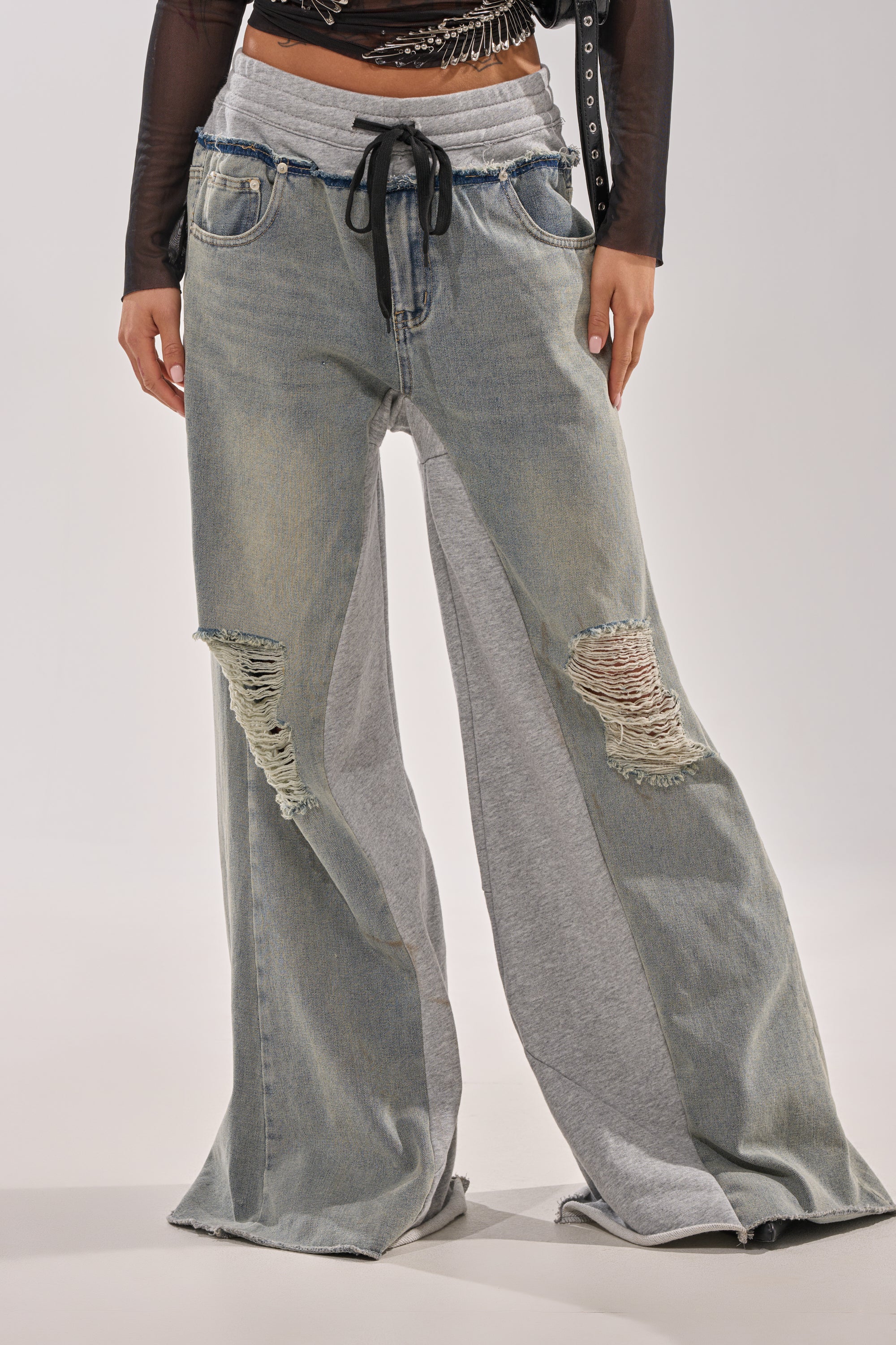 COMFY WIDE LEG DENIM JOGGER - Image 3